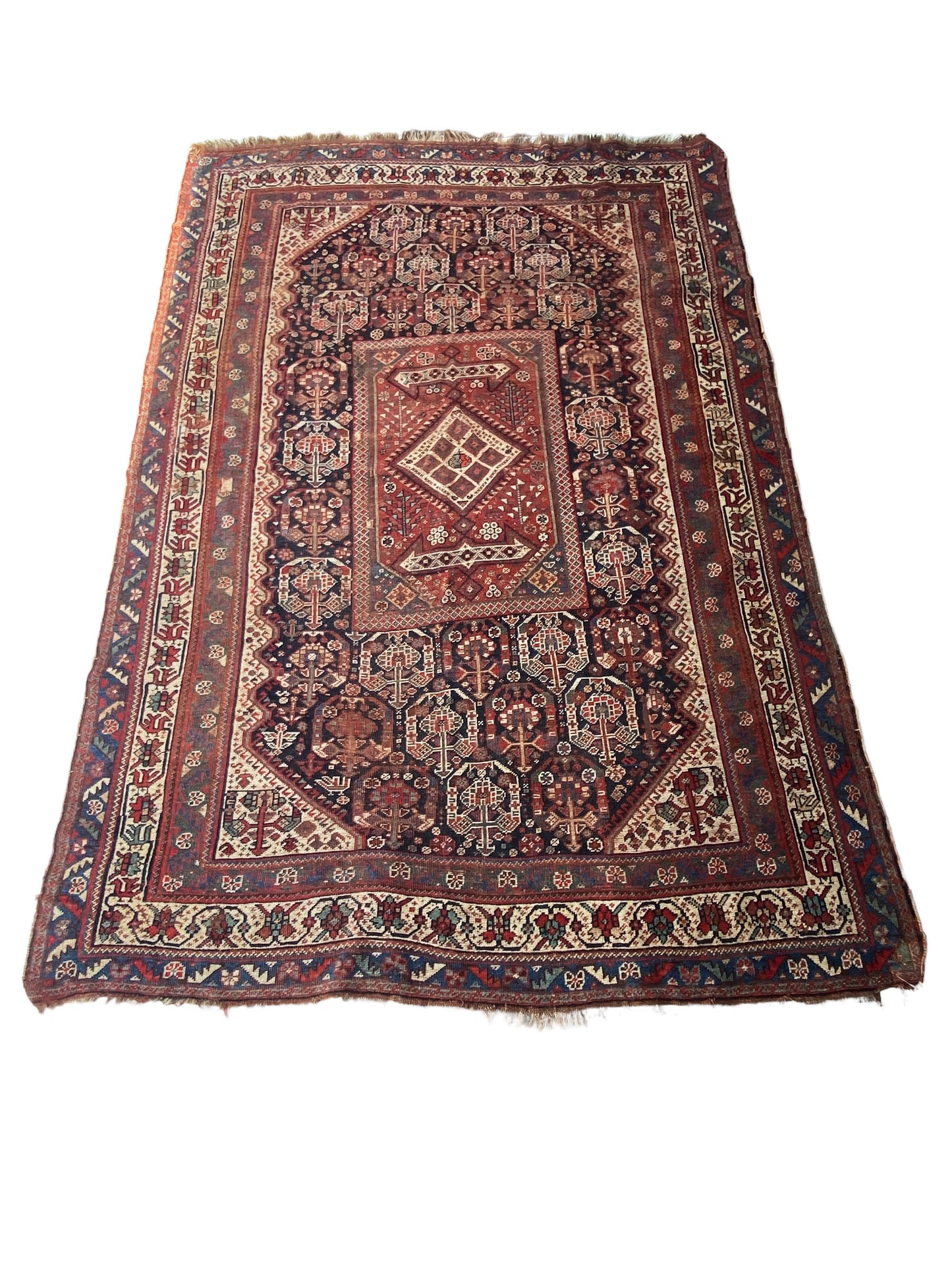 #7012 Antique Qashqai Kashkuli Rug with All Over Design, circa 1900