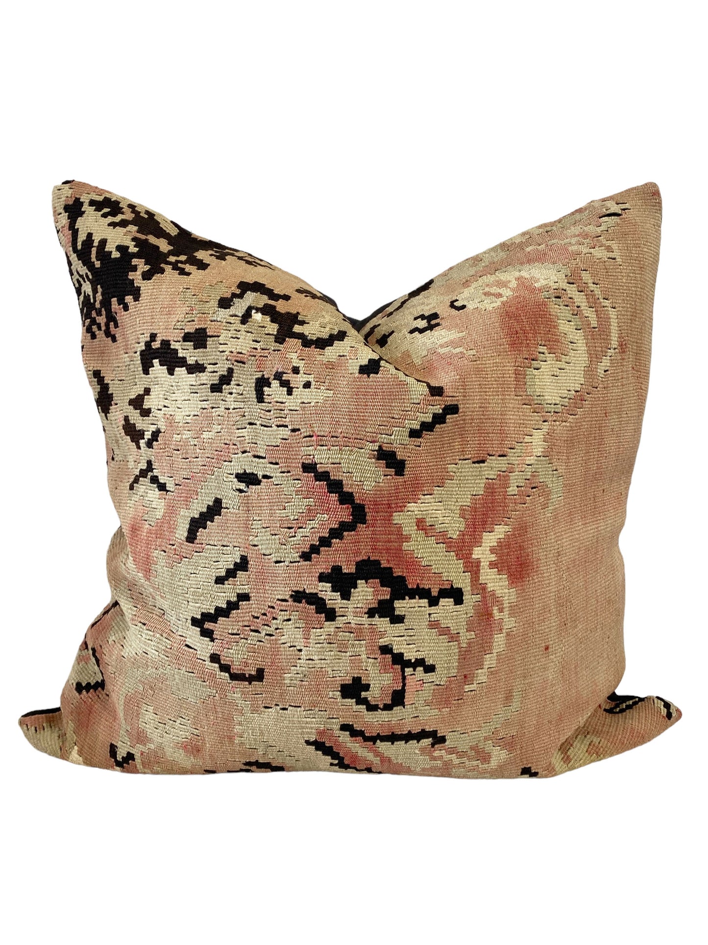 #7072 Custom Made Antique Turkish Tribal Kilim Pillow Cover 24" by 24"