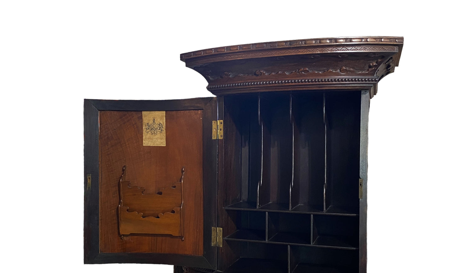 #7078 Museum Quality Antique Rare Sino Brithish Bureau Cabinet ca 1850