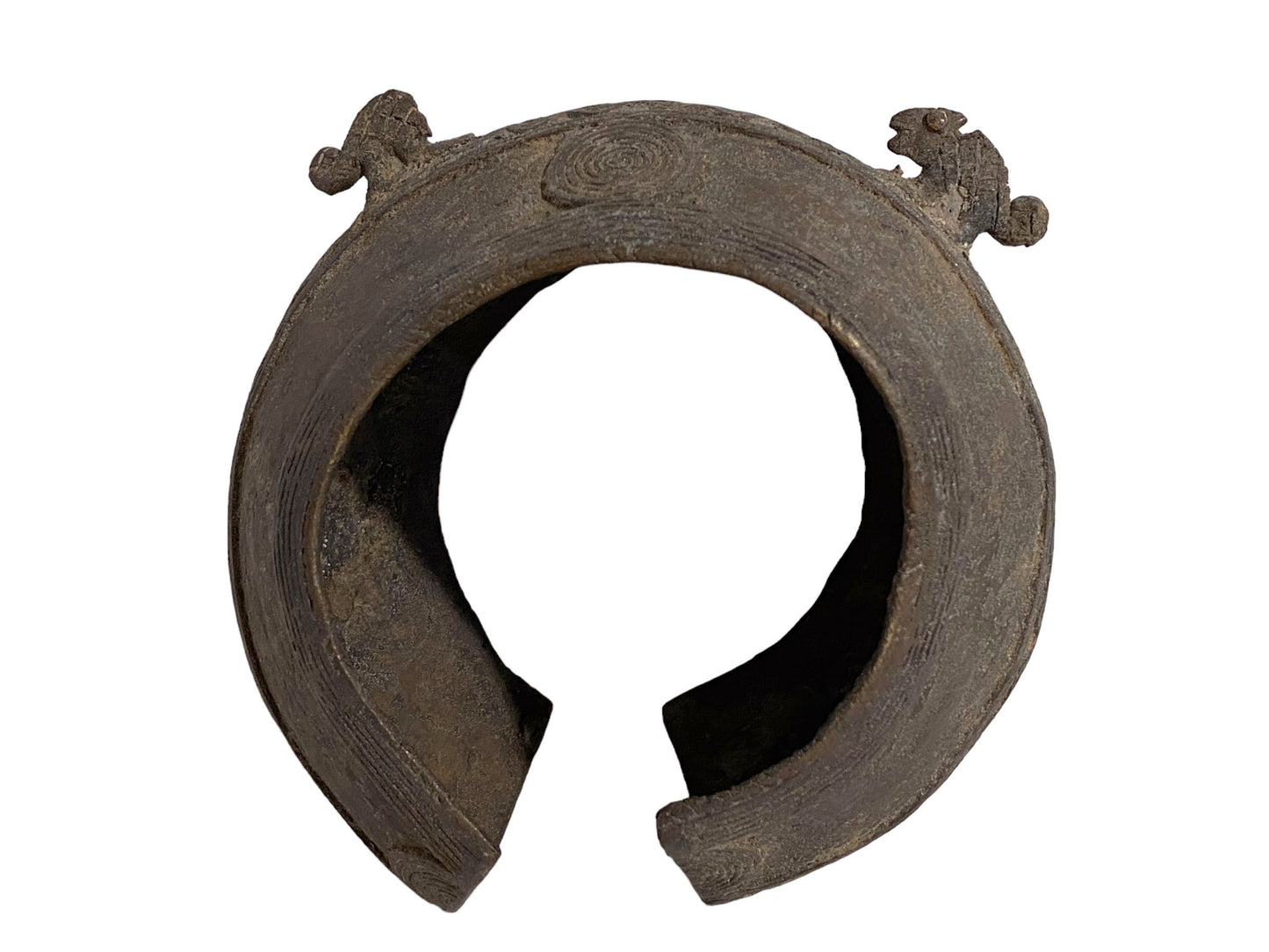 #408 Exquisite Vintage Bronze Chameleon Bracelet Gan Burkina Faso 2.75" H by 5" W
