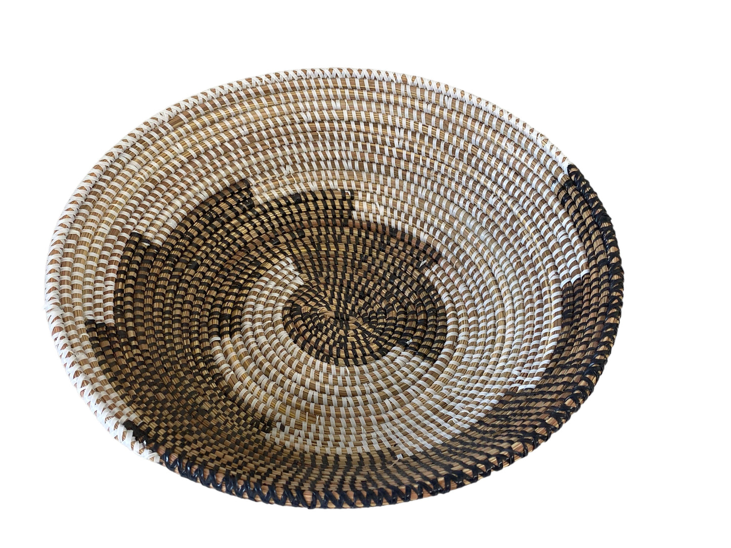 #5601 Handmade Woven Wolof Basket From Senegal 12.25" D