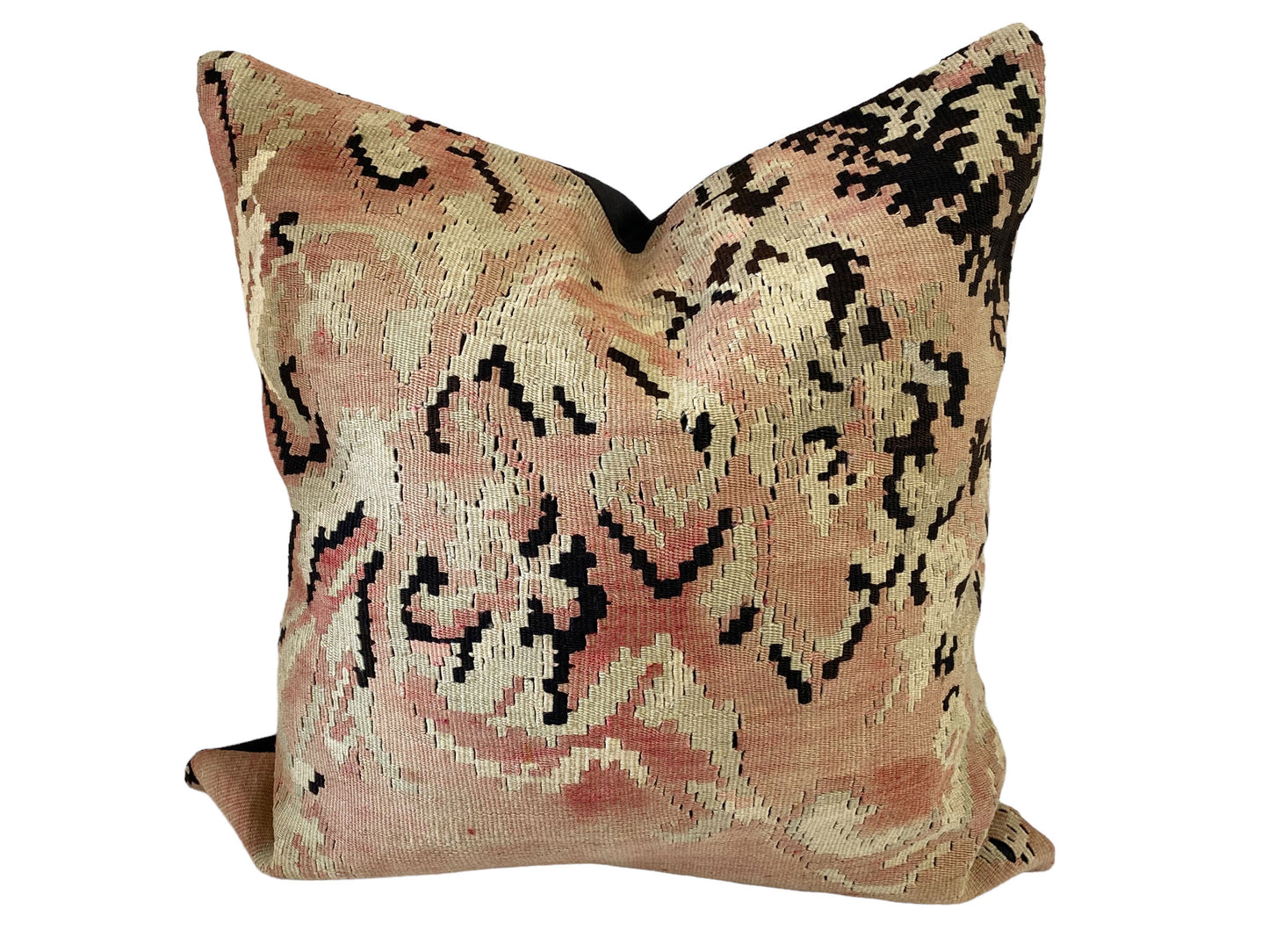 #7072 Custom Made Antique Turkish Tribal Kilim Pillow Cover 24" by 24"