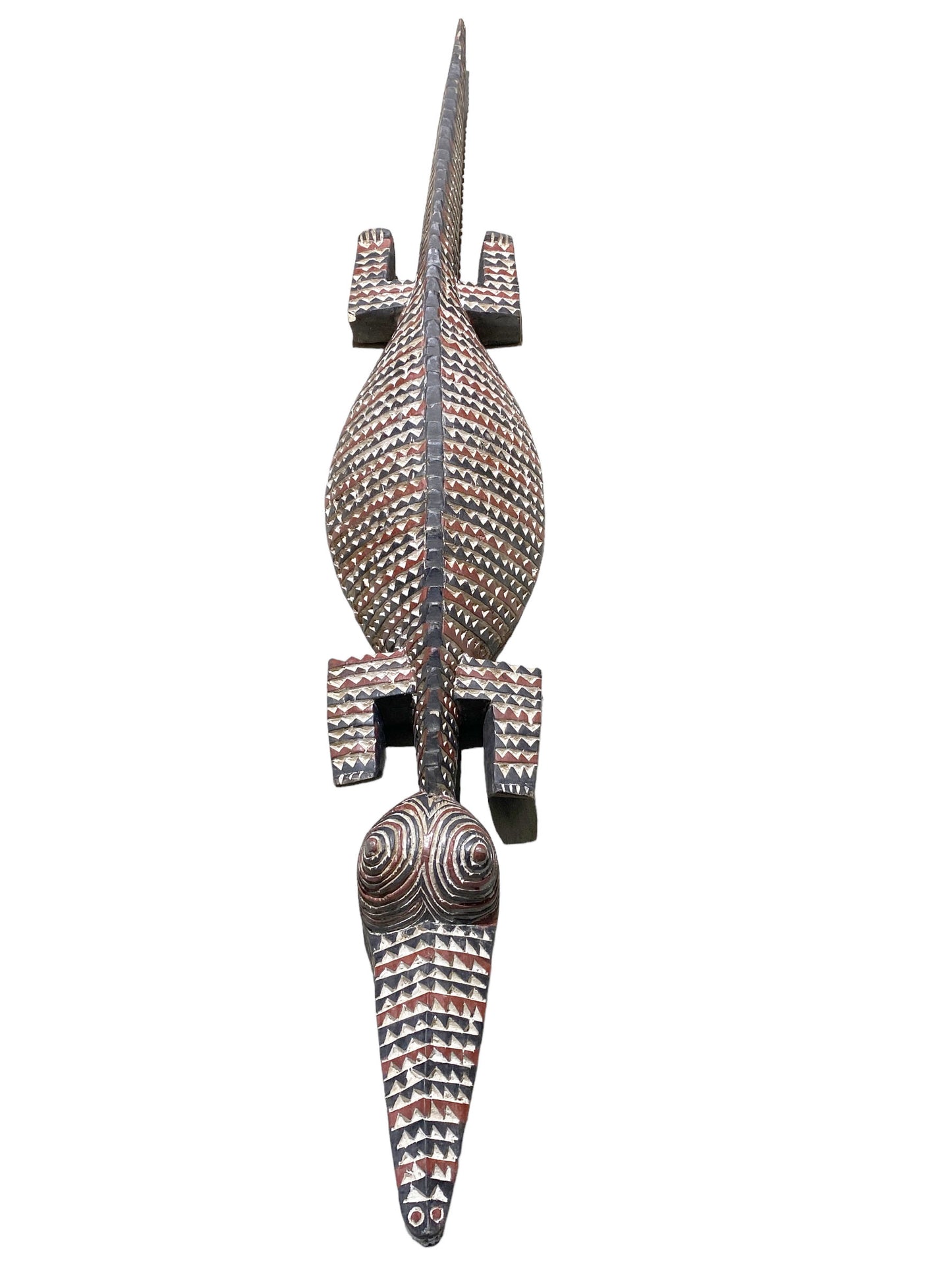#5548 African Life size Crocodile Nuna Bobo Burkina Faso 78"