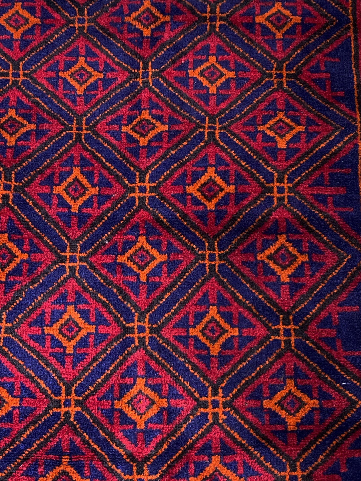#7030 1950's Hand-knotted Afghan Baluch Rug, 2'6" by 4'6"