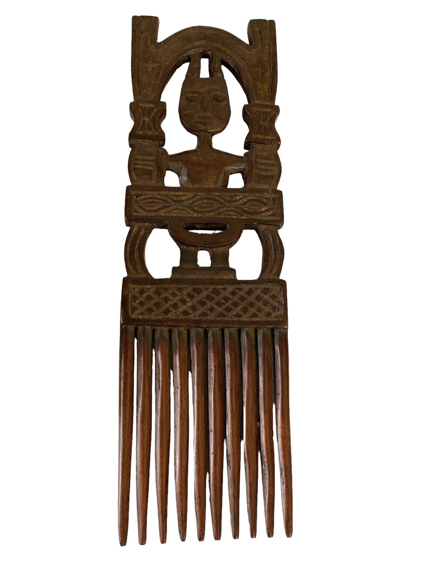#5596 Superb LG African Ashanti Ghana Marriage Comb 16" H