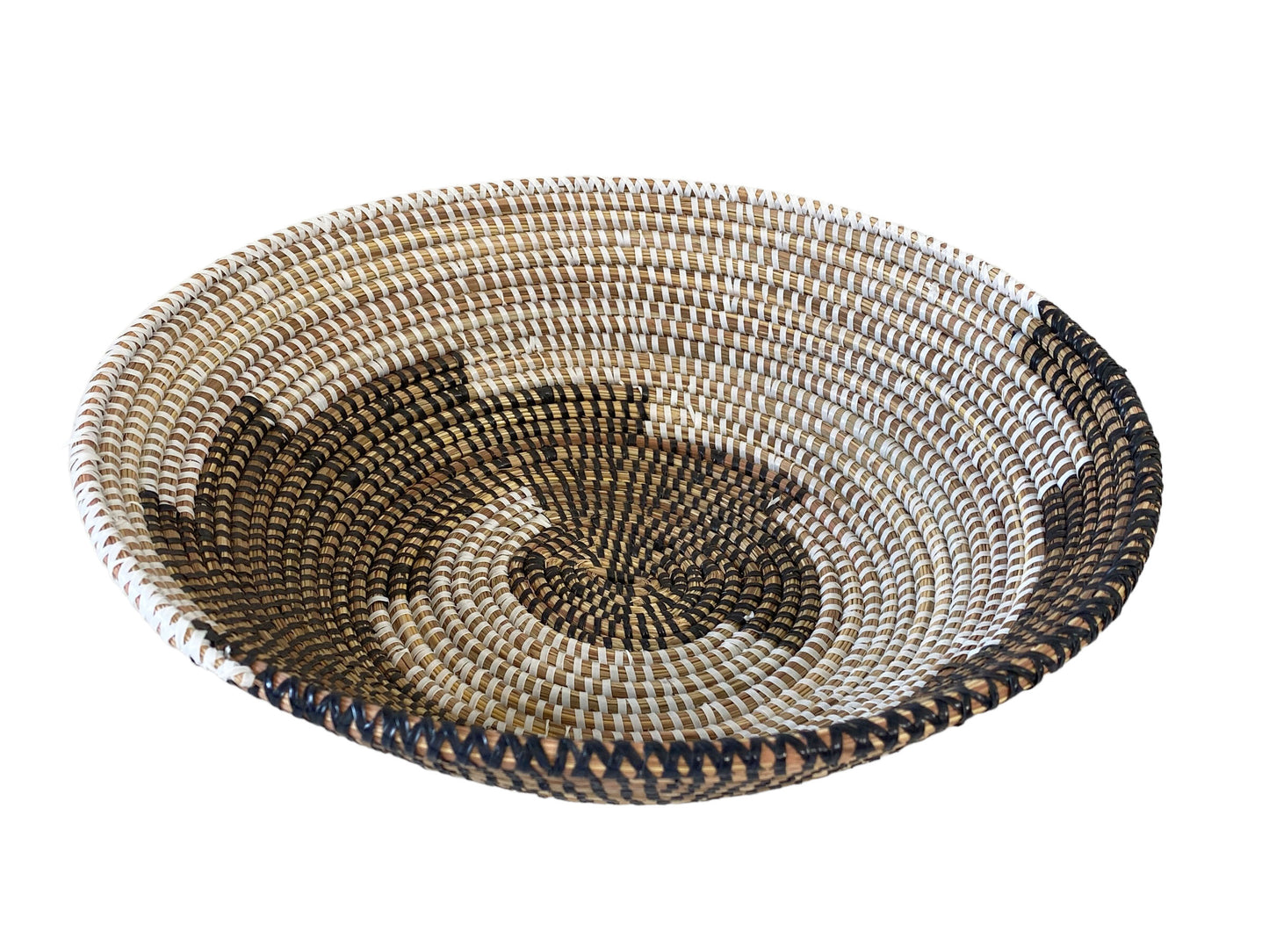 #5601 Handmade Woven Wolof Basket From Senegal 12.25" D