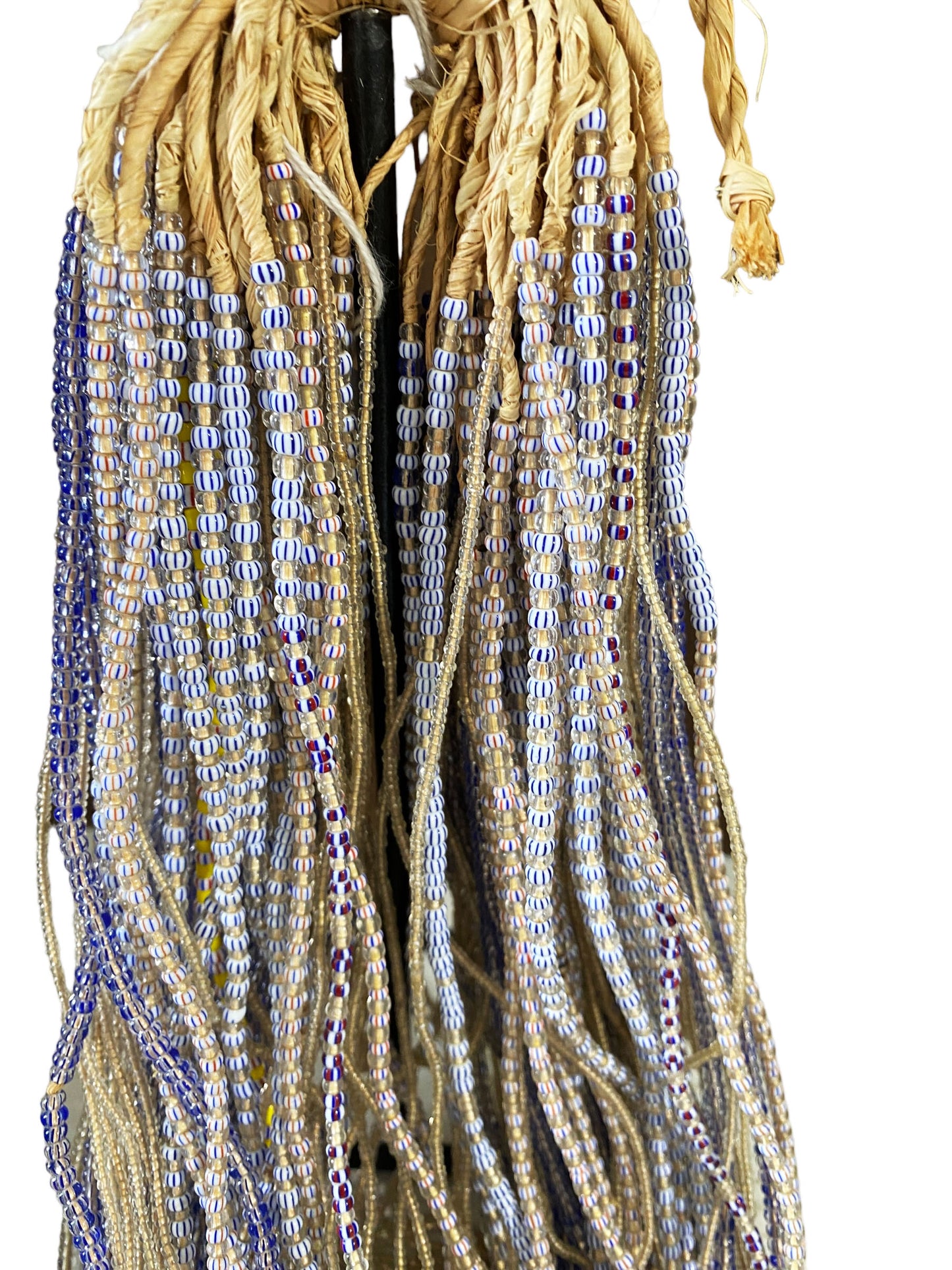 #3097 African Chevron Multi-Color Glass Beads 101 Necklaces Ghana