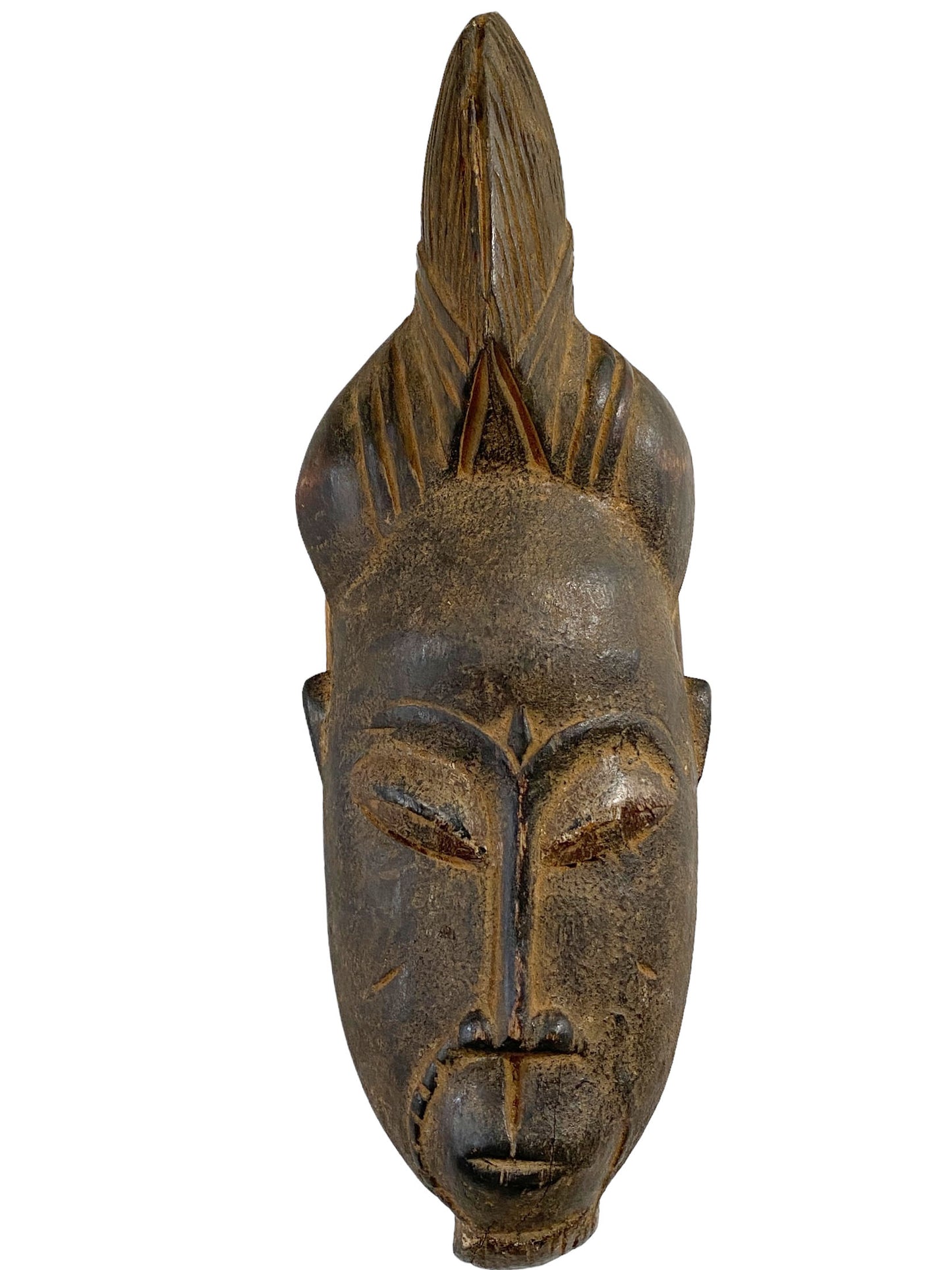 #5606 Superb African Baule Portrait Mask Cote D'ivoire 15" H