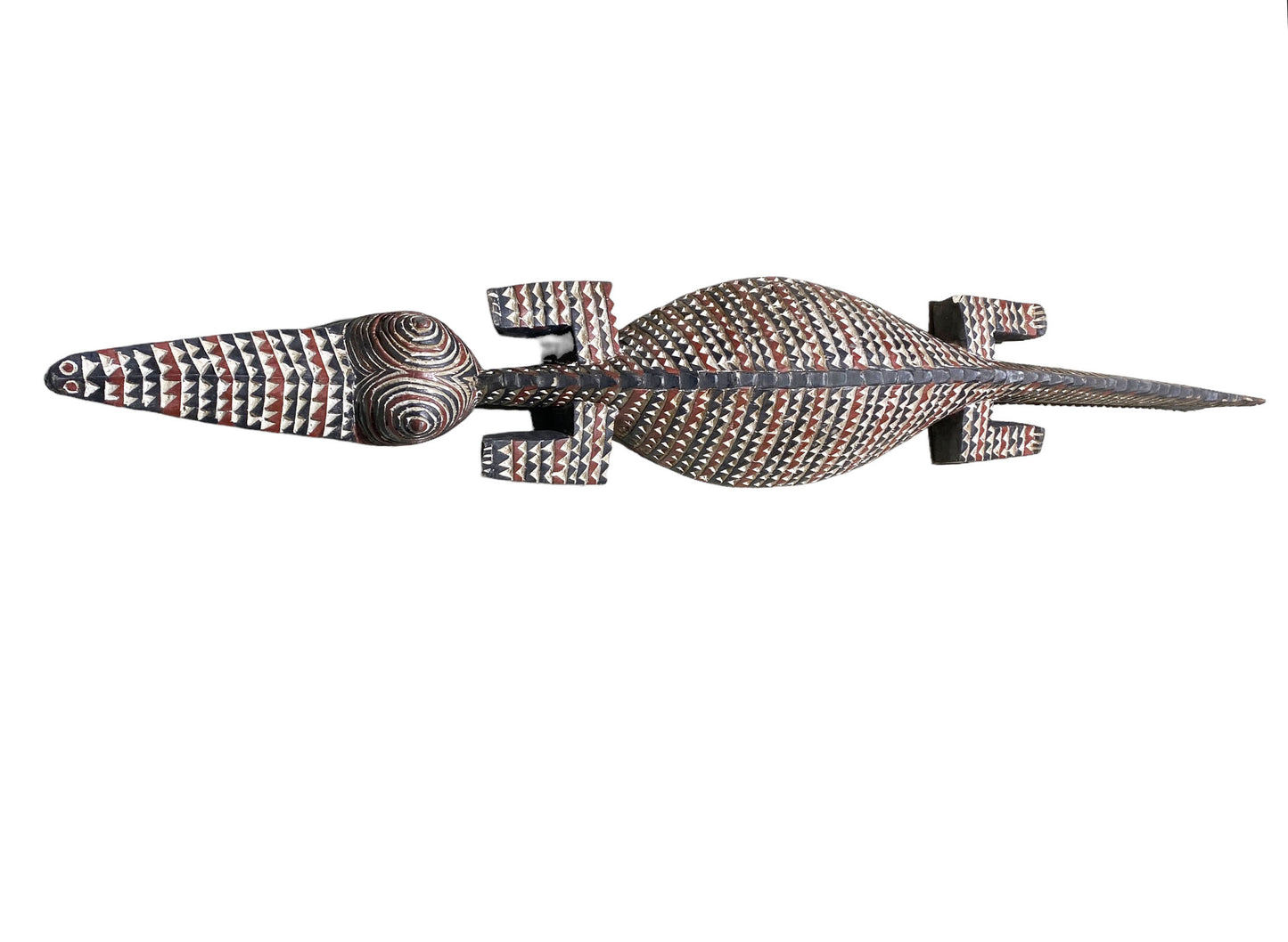 #5548 African Life size Crocodile Nuna Bobo Burkina Faso 78"