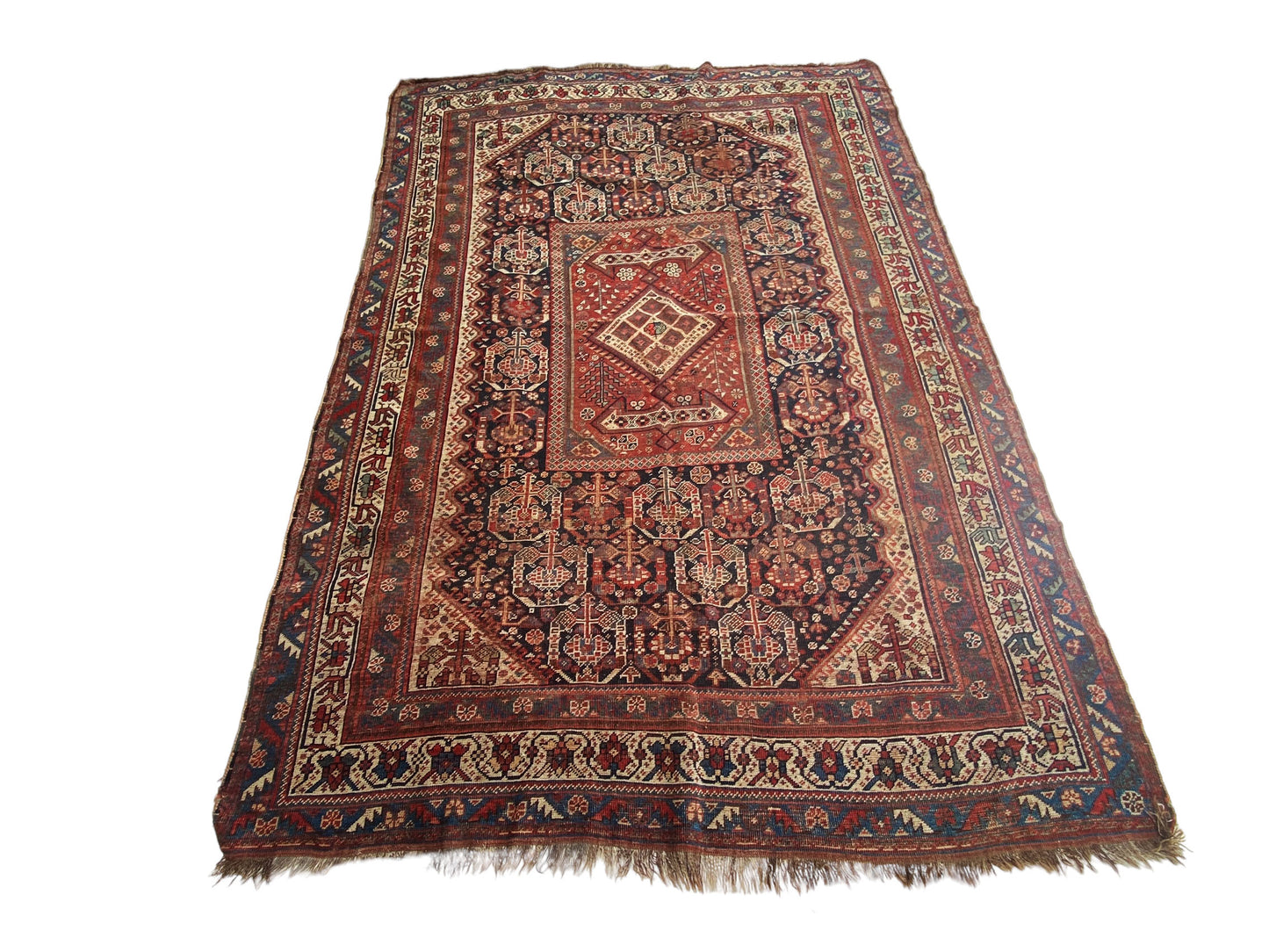 #7012 Antique Qashqai Kashkuli Rug with All Over Design, circa 1900