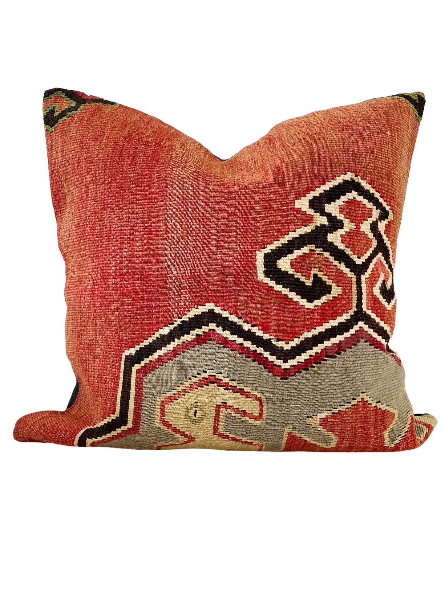 #5604 Superb Custom Made Old Turkish Tribal Kilim Pillow Cover 20" by 20"