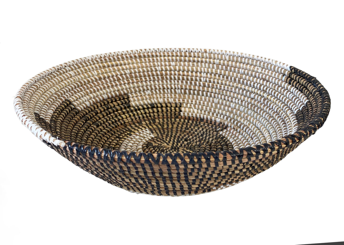 #5601 Handmade Woven Wolof Basket From Senegal 12.25" D