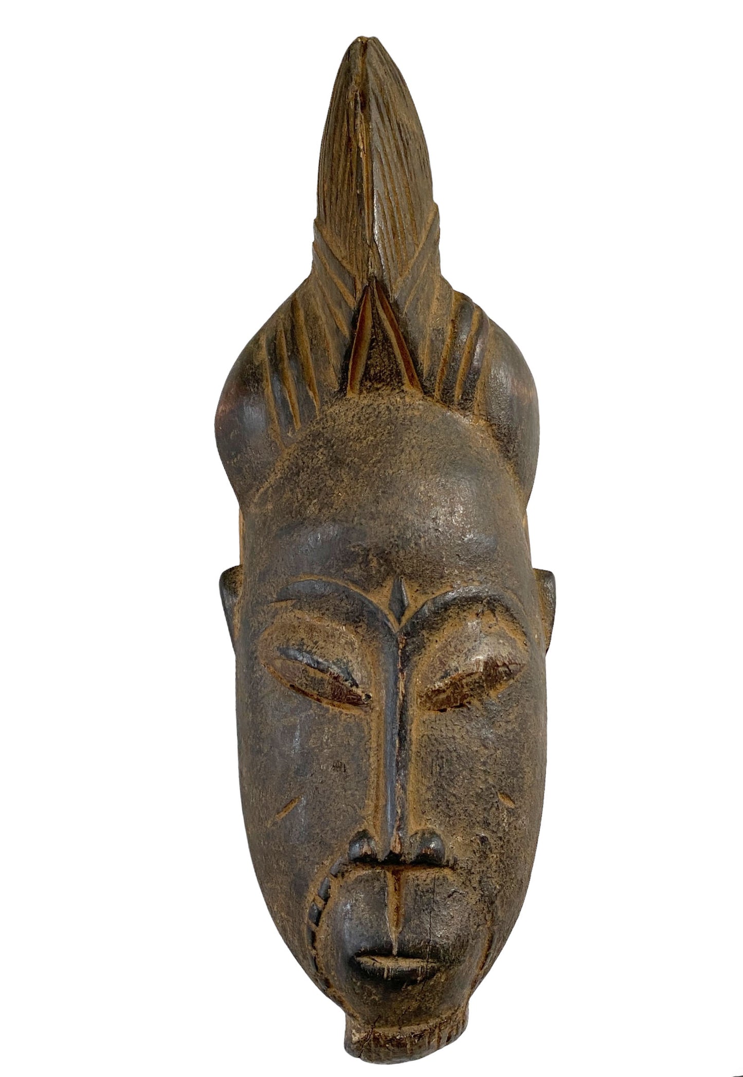#5606 Superb African Baule Portrait Mask Cote D'ivoire 15" H