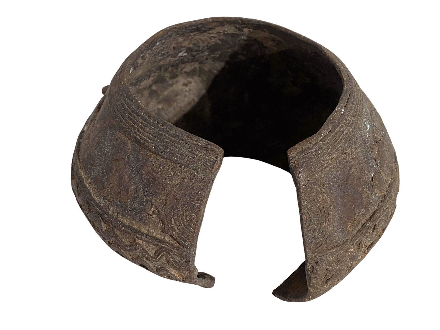 #408 Exquisite Vintage Bronze Chameleon Bracelet Gan Burkina Faso 2.75" H by 5" W