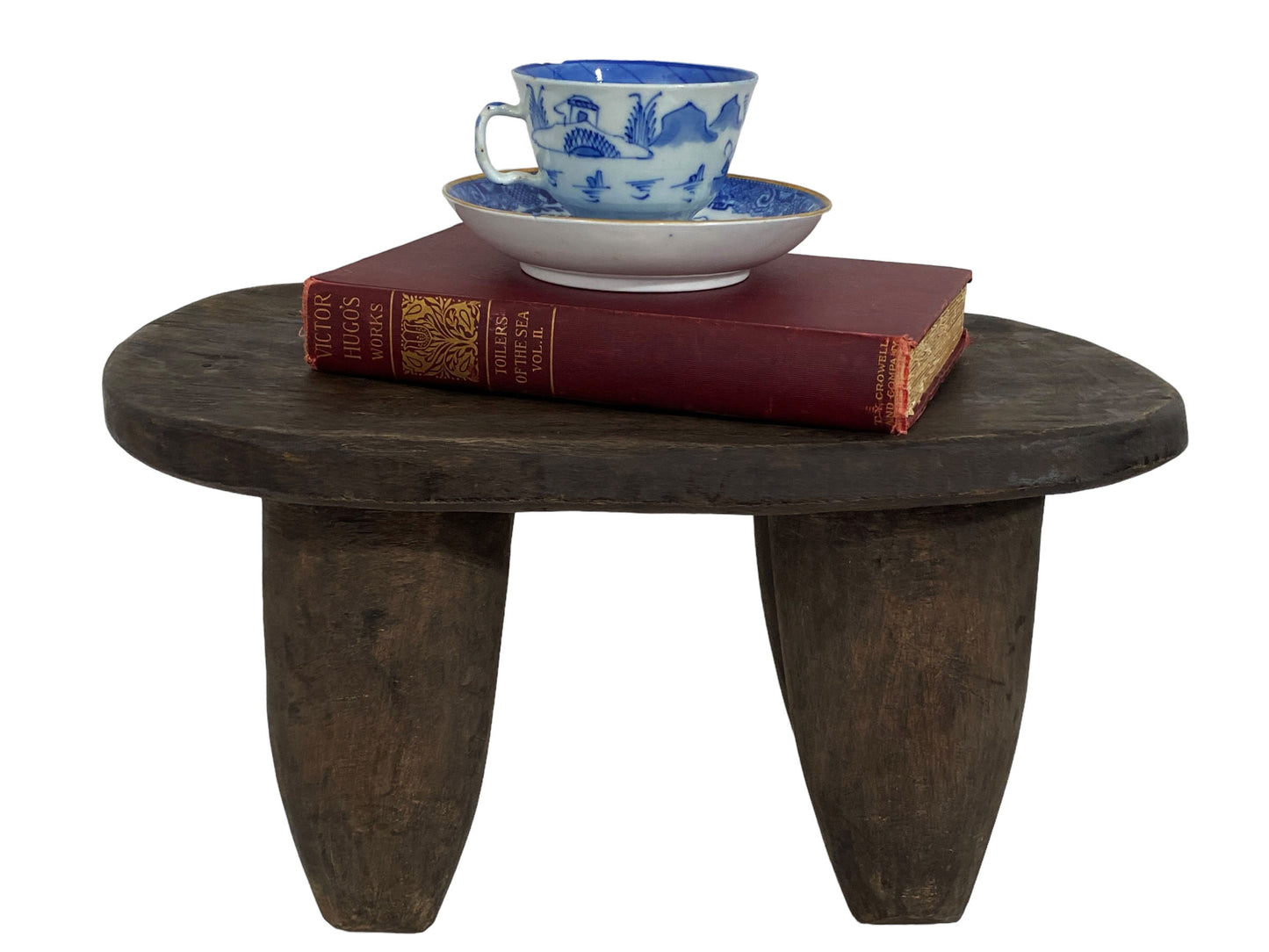 # 5401 African Carved Wood Senufo Table/Stool 15" W