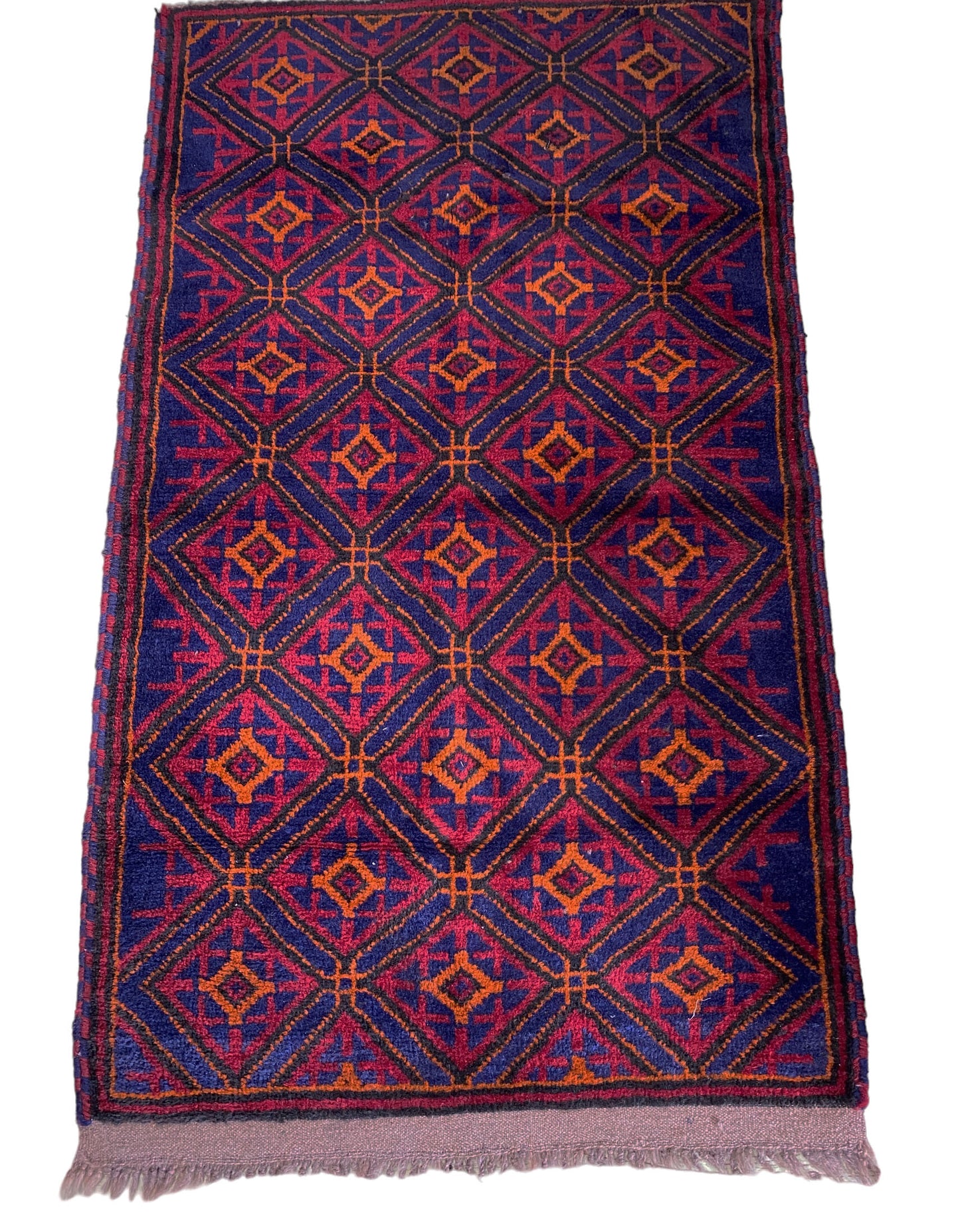 #7030 1950's Hand-knotted Afghan Baluch Rug, 2'6" by 4'6"