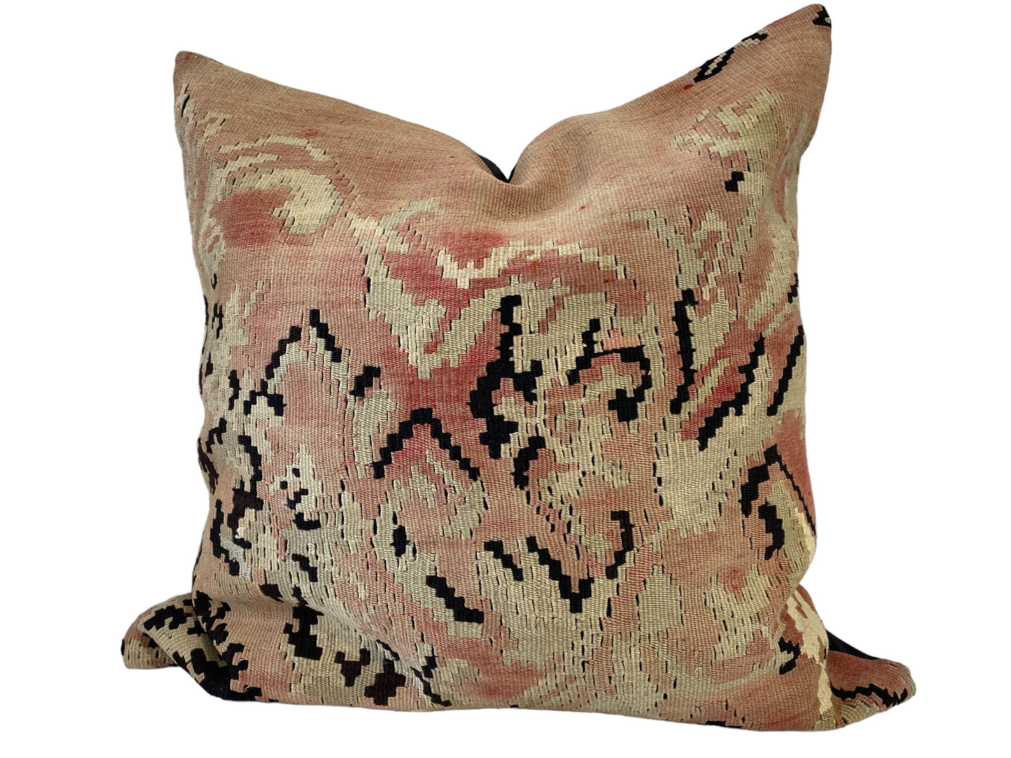 #7072 Custom Made Antique Turkish Tribal Kilim Pillow Cover 24" by 24"