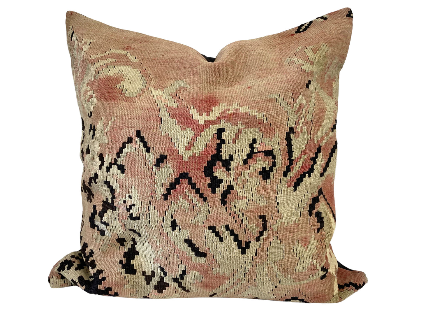 #7072 Custom Made Antique Turkish Tribal Kilim Pillow Cover 24" by 24"