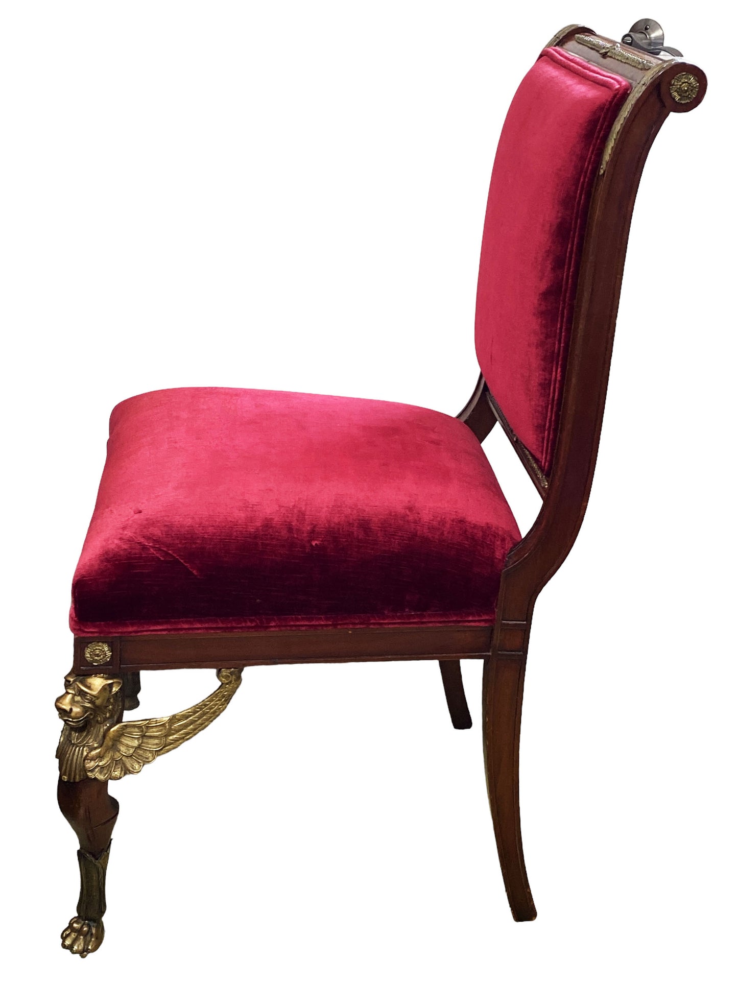 #7004 19th French Empire Chair with Bronze Mounts