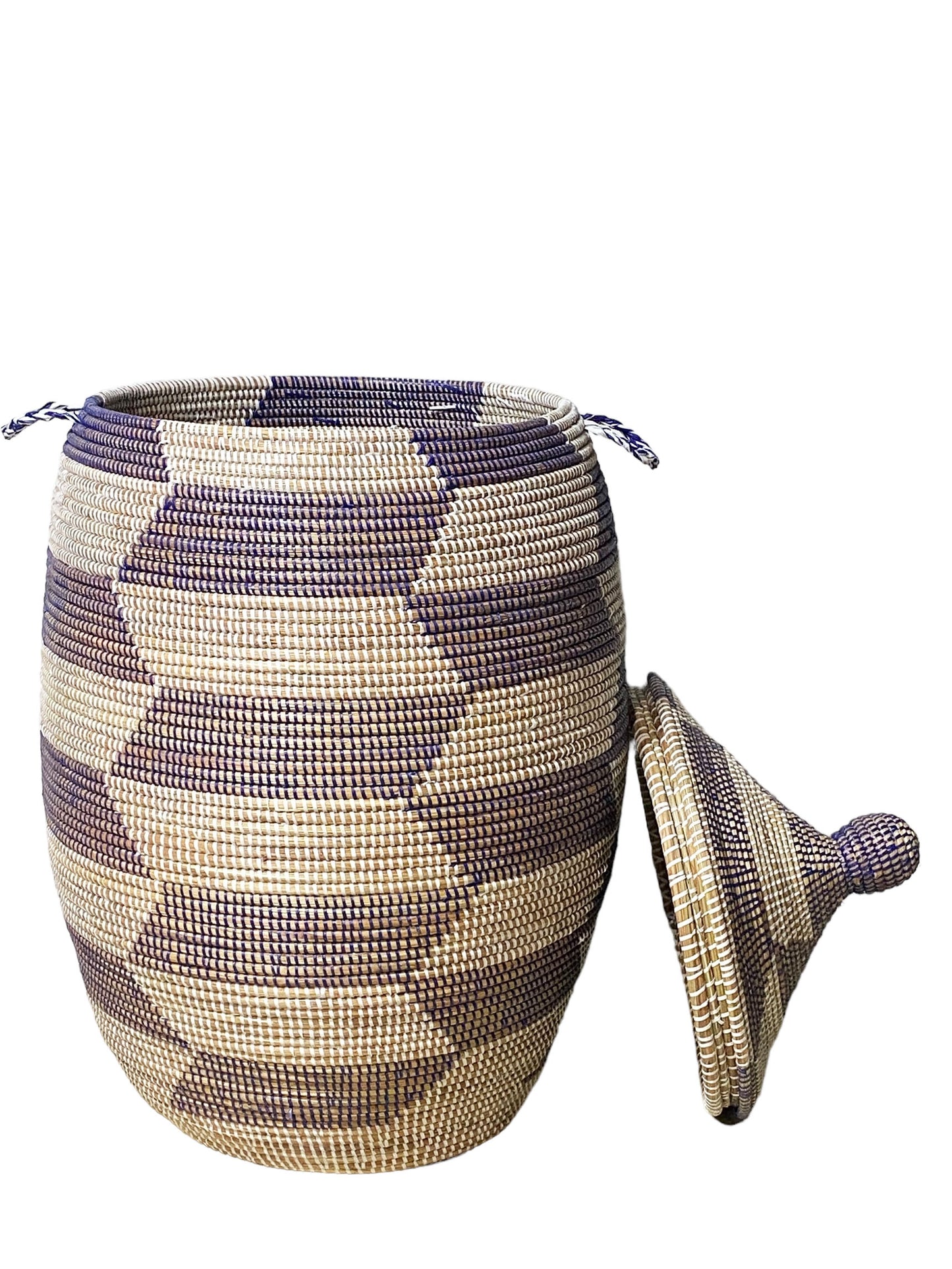 #5536 Lg Basket with Lid Senegal West Africa 34" H