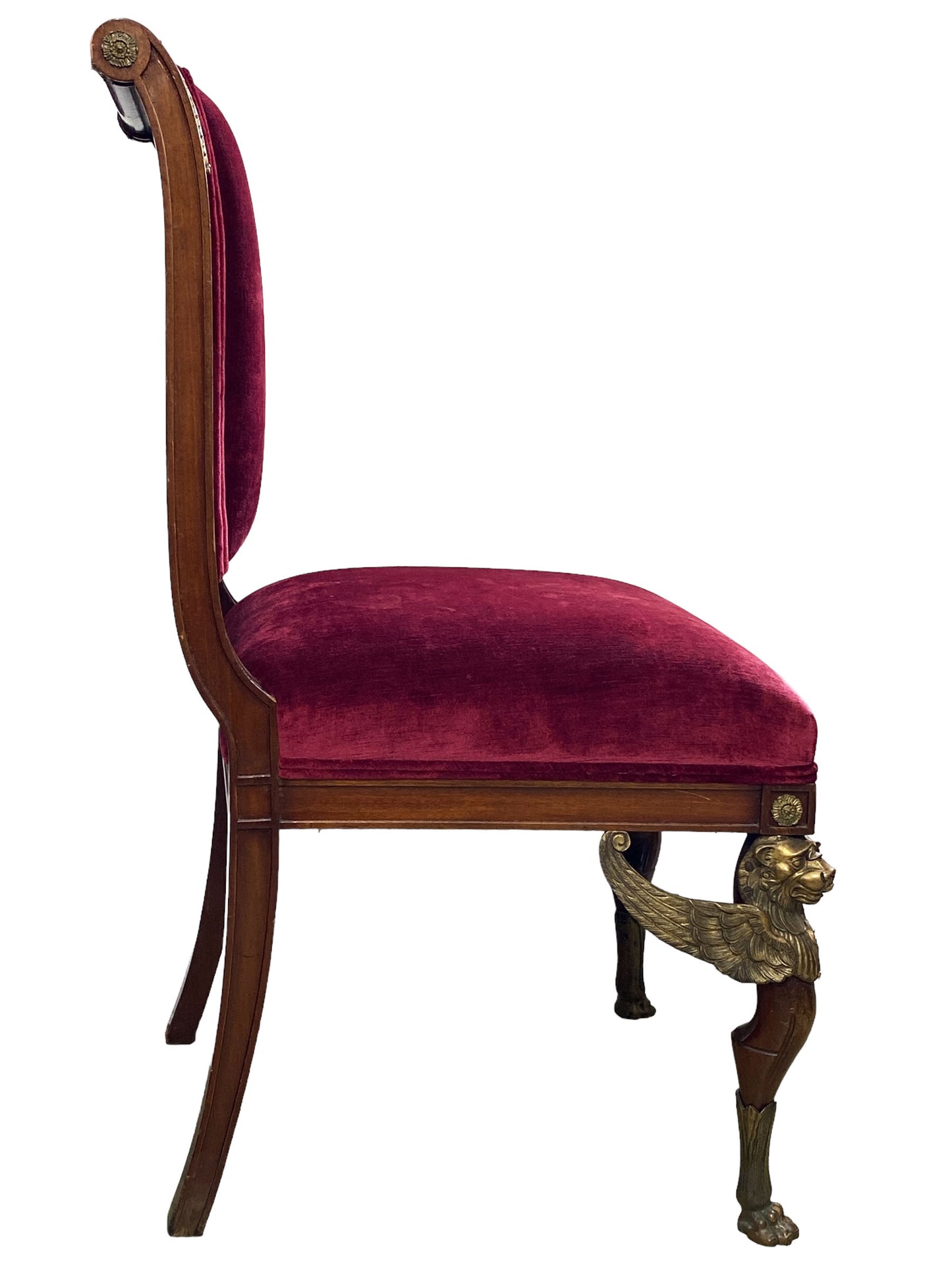 #7004 19th French Empire Chair with Bronze Mounts