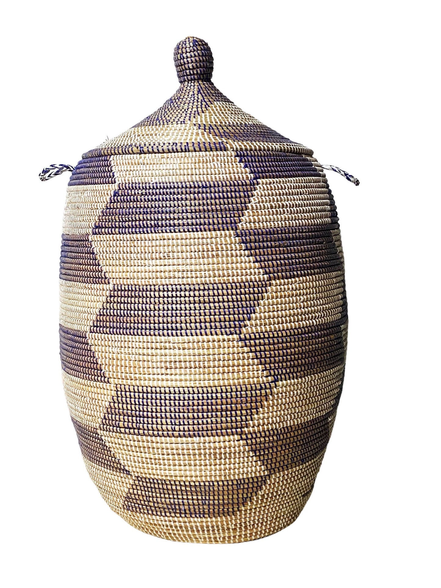 #5536 Lg Basket with Lid Senegal West Africa 34" H