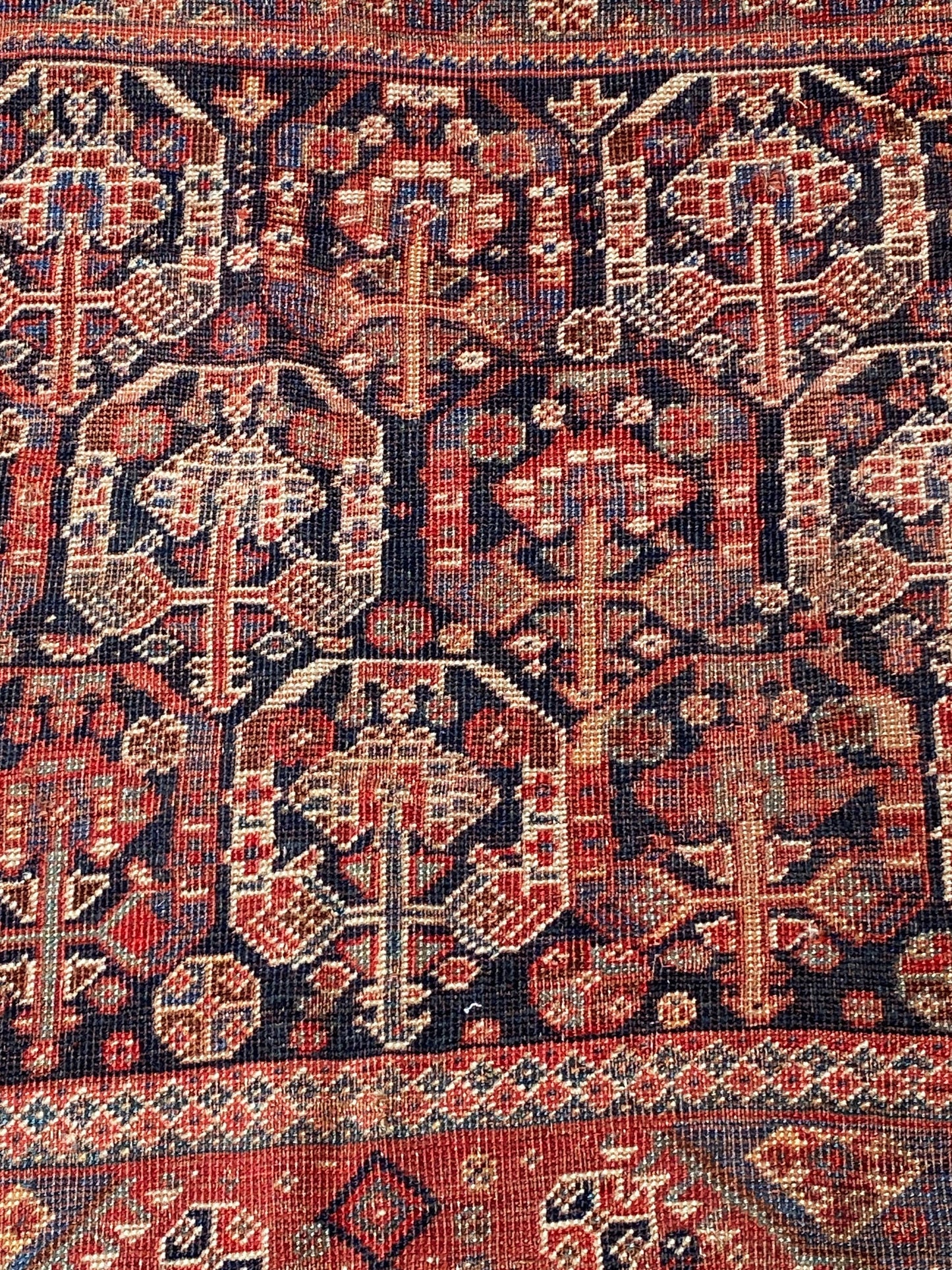 #7012 Antique Qashqai Kashkuli Rug with All Over Design, circa 1900