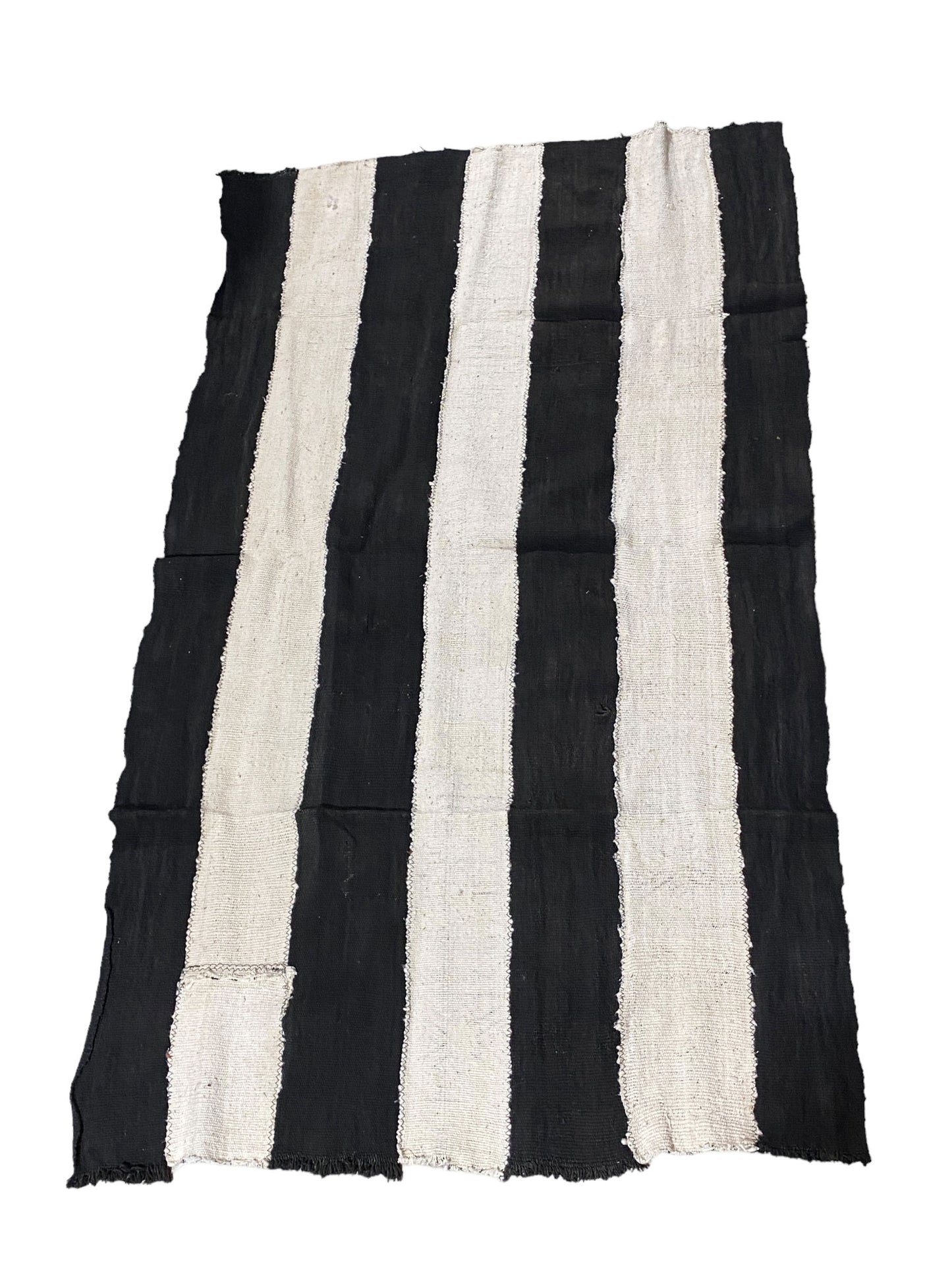 # 5727 African Black and White Mud Cloth Textile Mali 61" by 35"