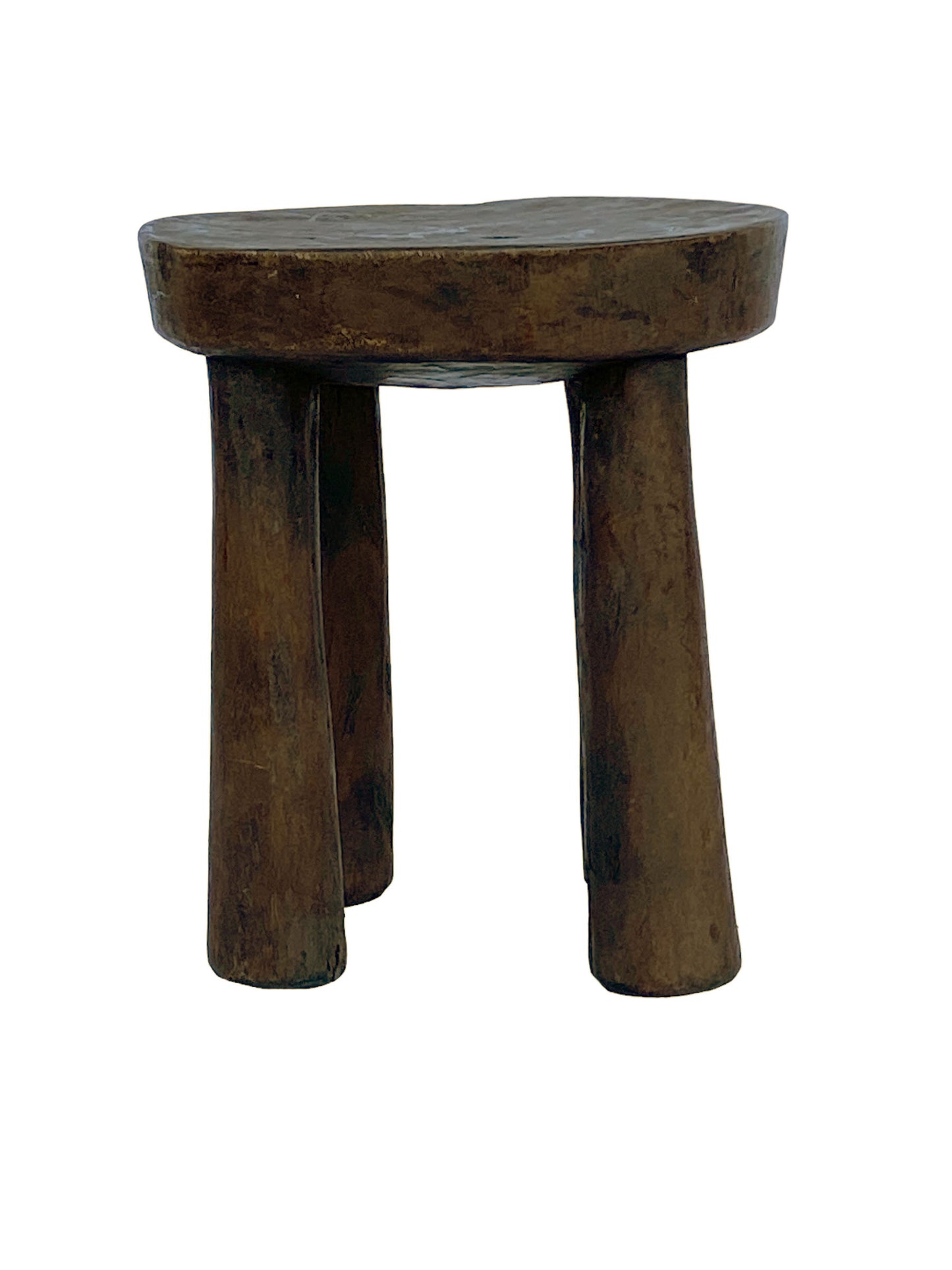 #5448 African Vintage Carved Wood Milk Stool Hehe Gogo People Tanzania 10" H