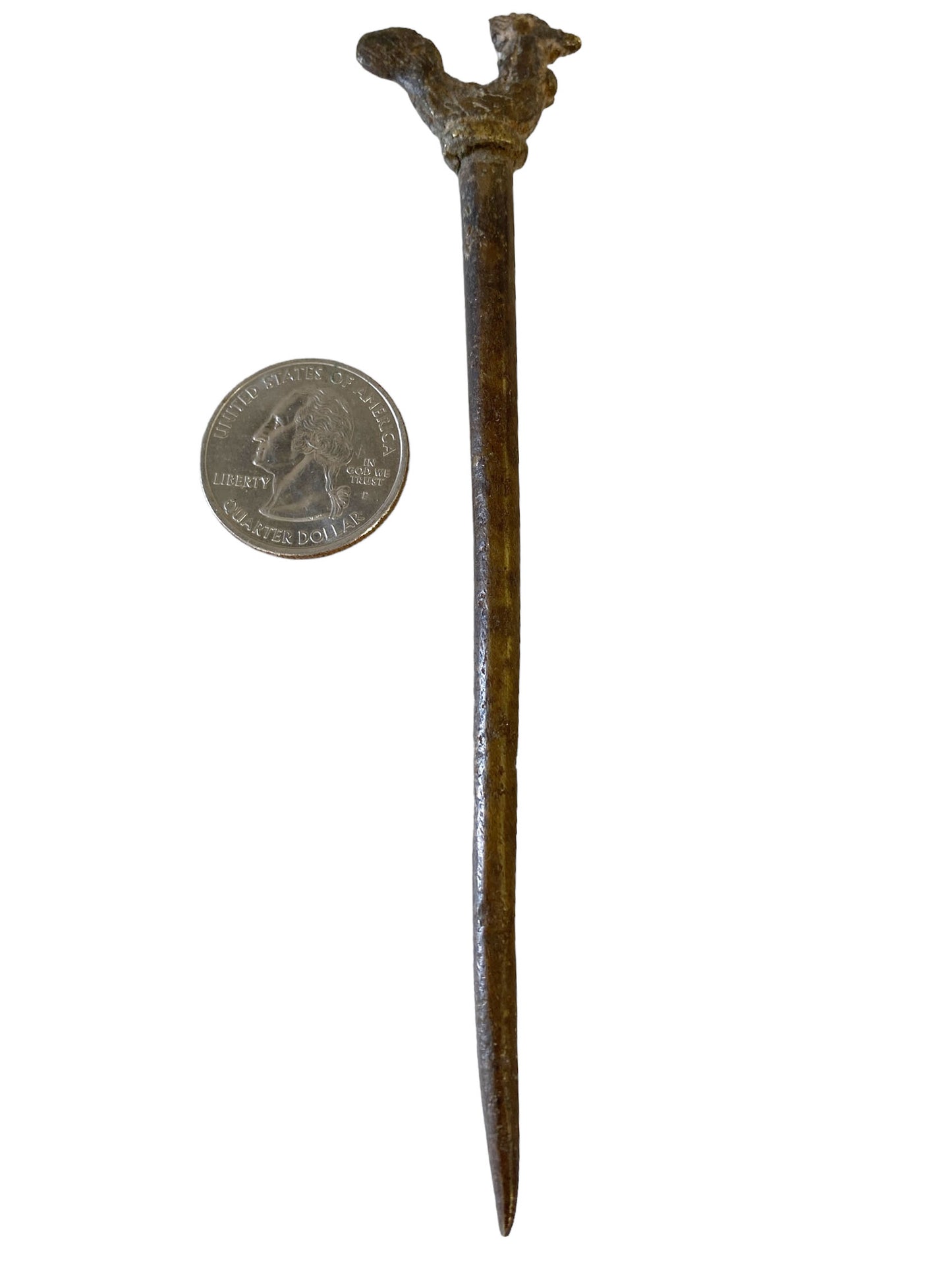 #5674 Vintage Ashanti / Asante Bronze Hair Pin 5.5" H