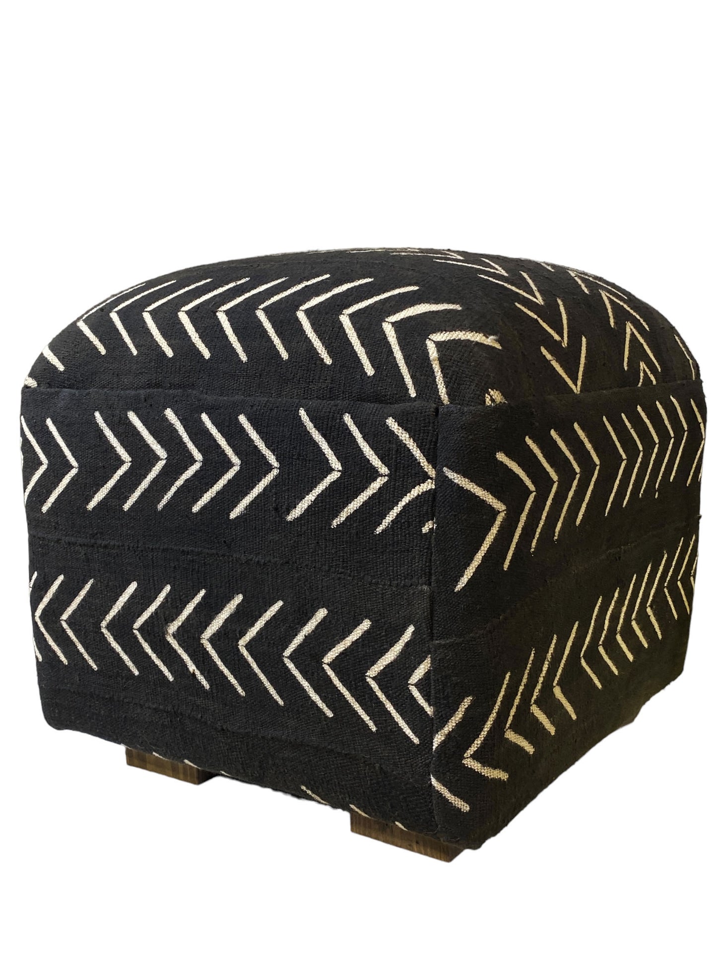 #661 Superb LG Ottoman in African Malian Mud Cloth 18." h by18" D by 18" w