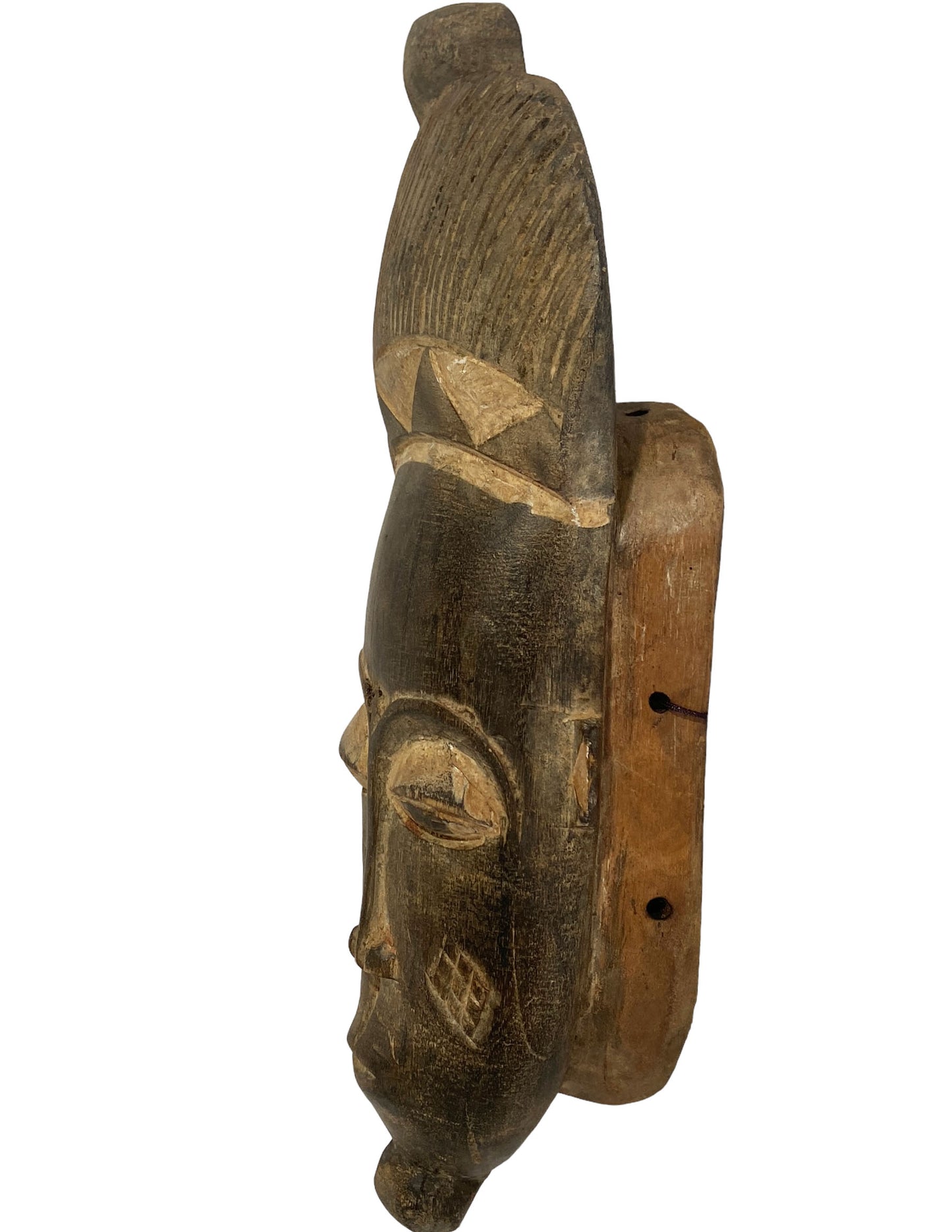 #5481 Superb African Baule Portrait Mask Cote D'ivoire 14" H
