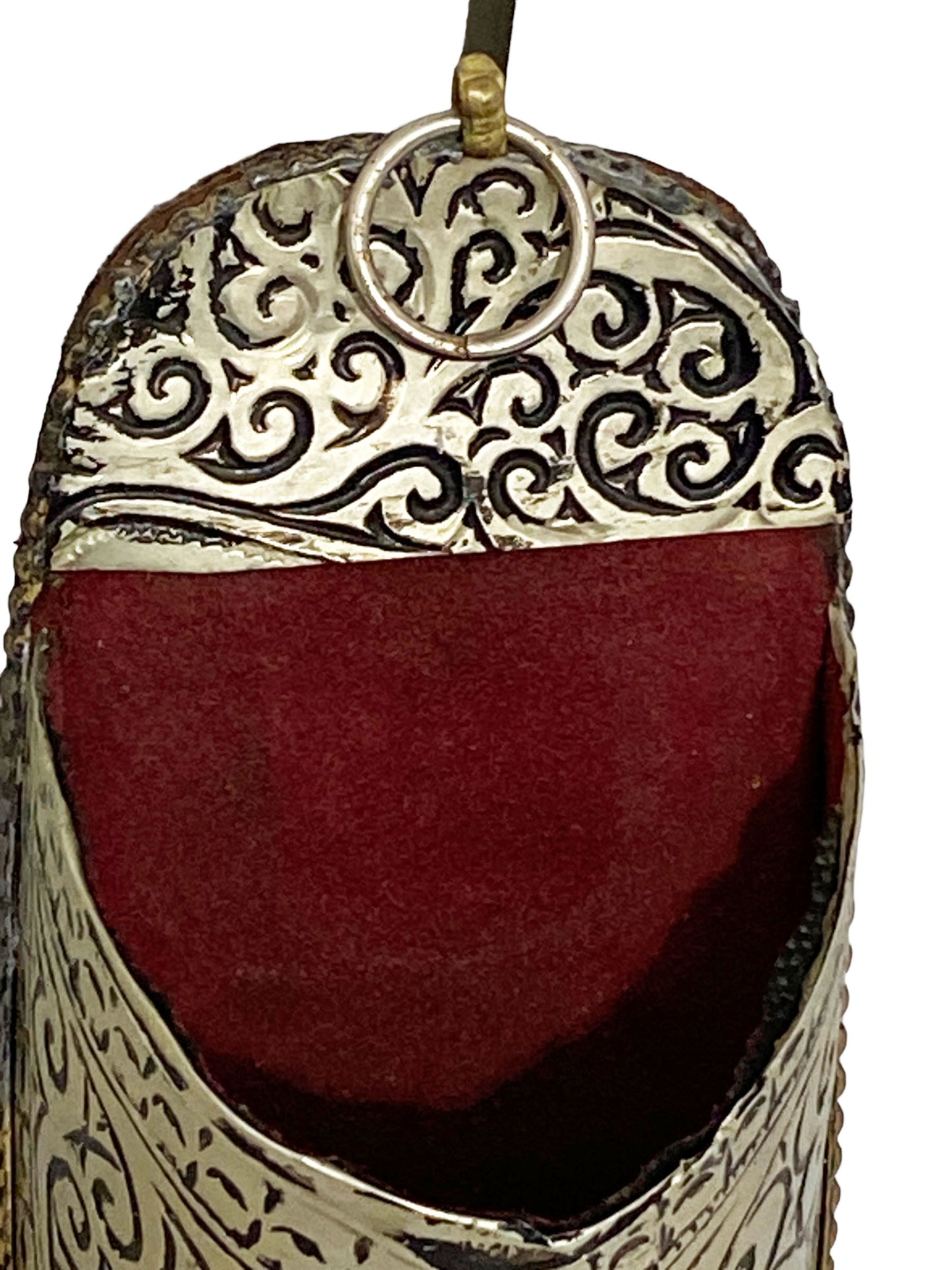 #5505 Moroccan Silver Plated Authentic moroccan Babouche Slipper Wall Hanging