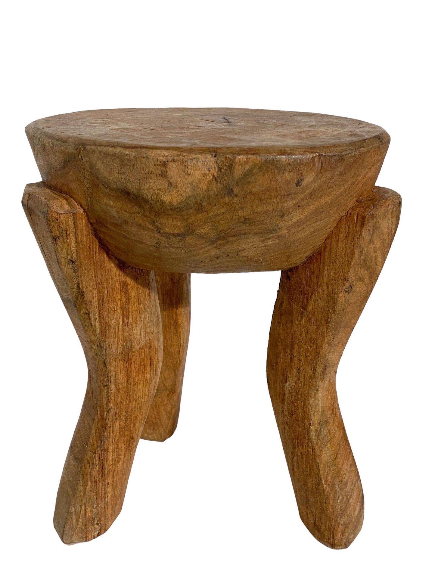 #5824 African Vintage Carved Wood Milk Stool Hehe Gogo People Tanzania 12" H