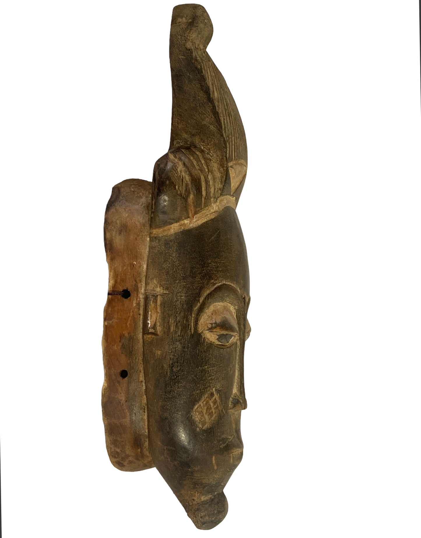 #5481 Superb African Baule Portrait Mask Cote D'ivoire 14" H