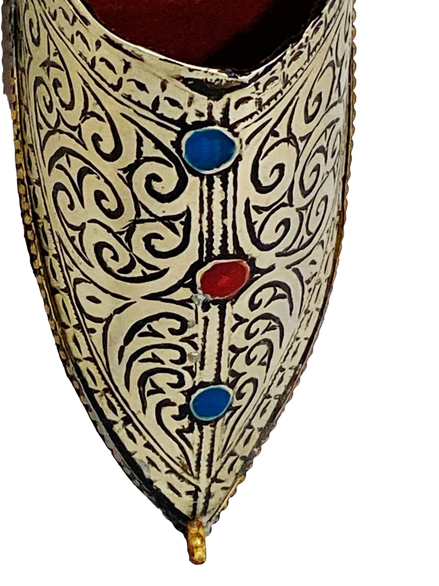 #5505 Moroccan Silver Plated Authentic moroccan Babouche Slipper Wall Hanging
