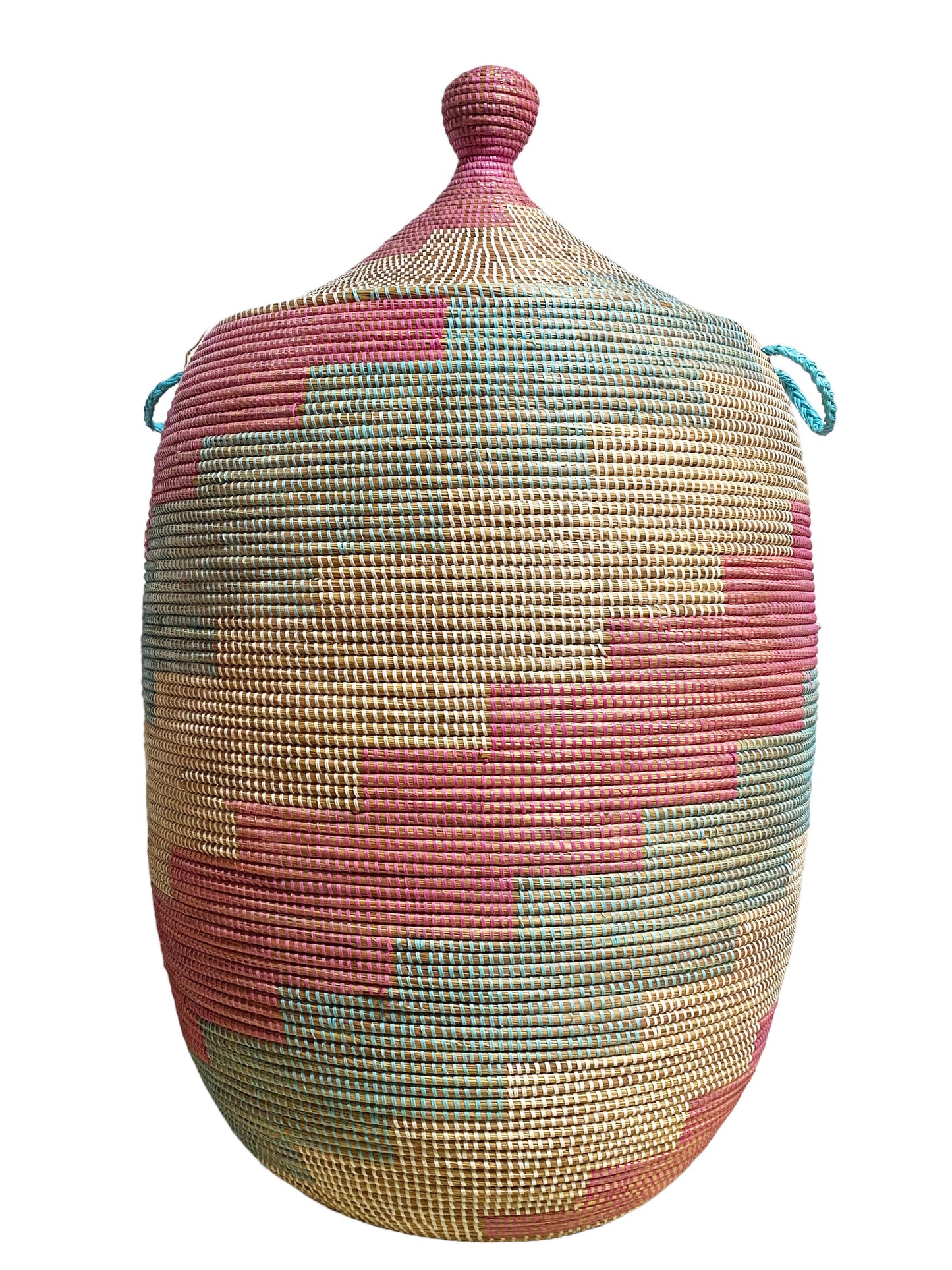 #5645 Lg Basket with Lid Senegal West Africa 39" H