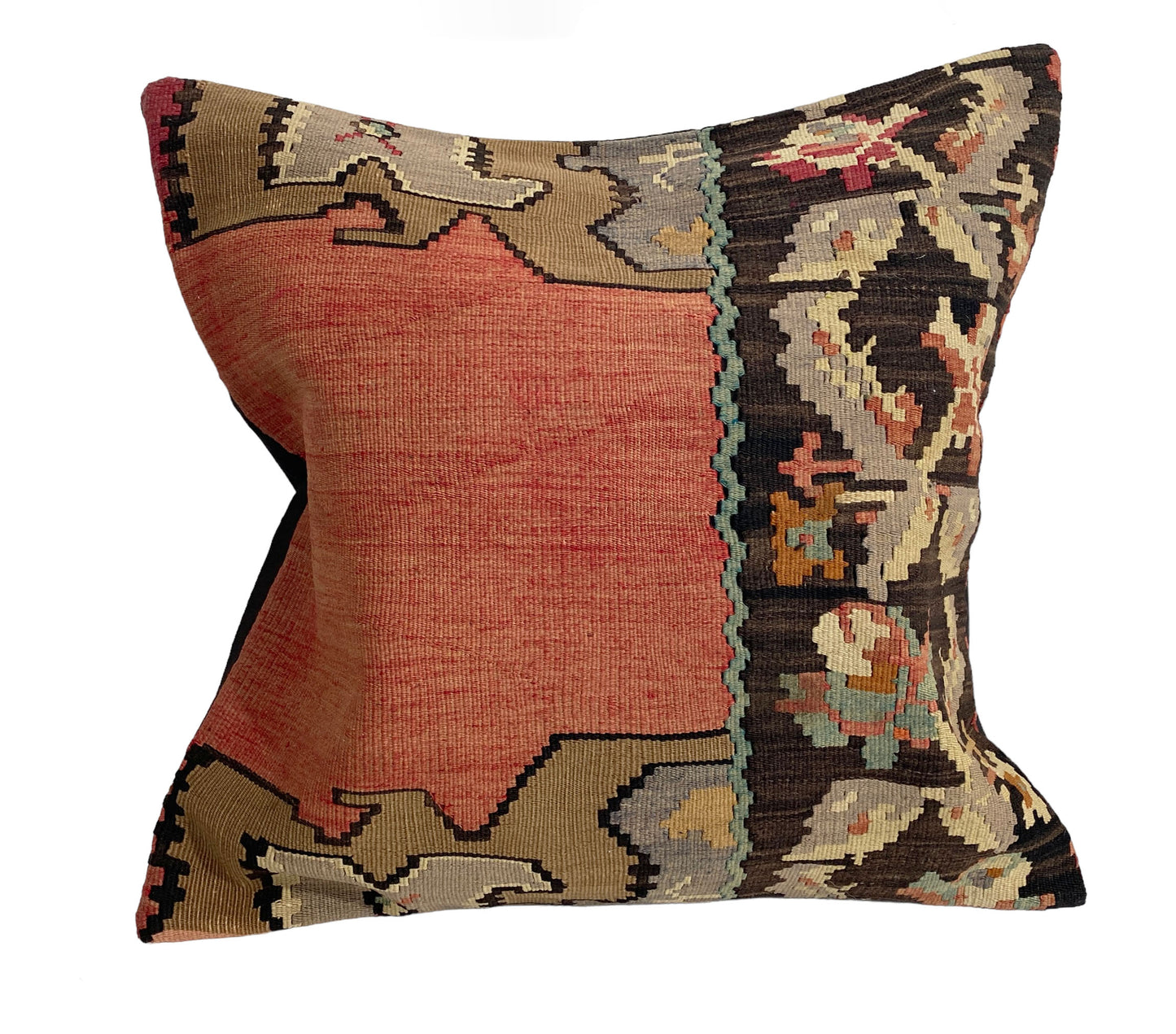 #5773 Superb Custom Made Old Turkish Tribal Kilim Pillow Cover 24" by 24"