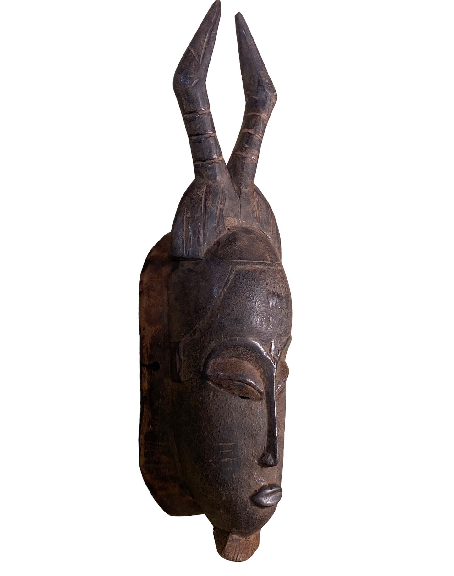 #5501 Superb African Baule Portrait Mask Cote D'ivoire 17" H