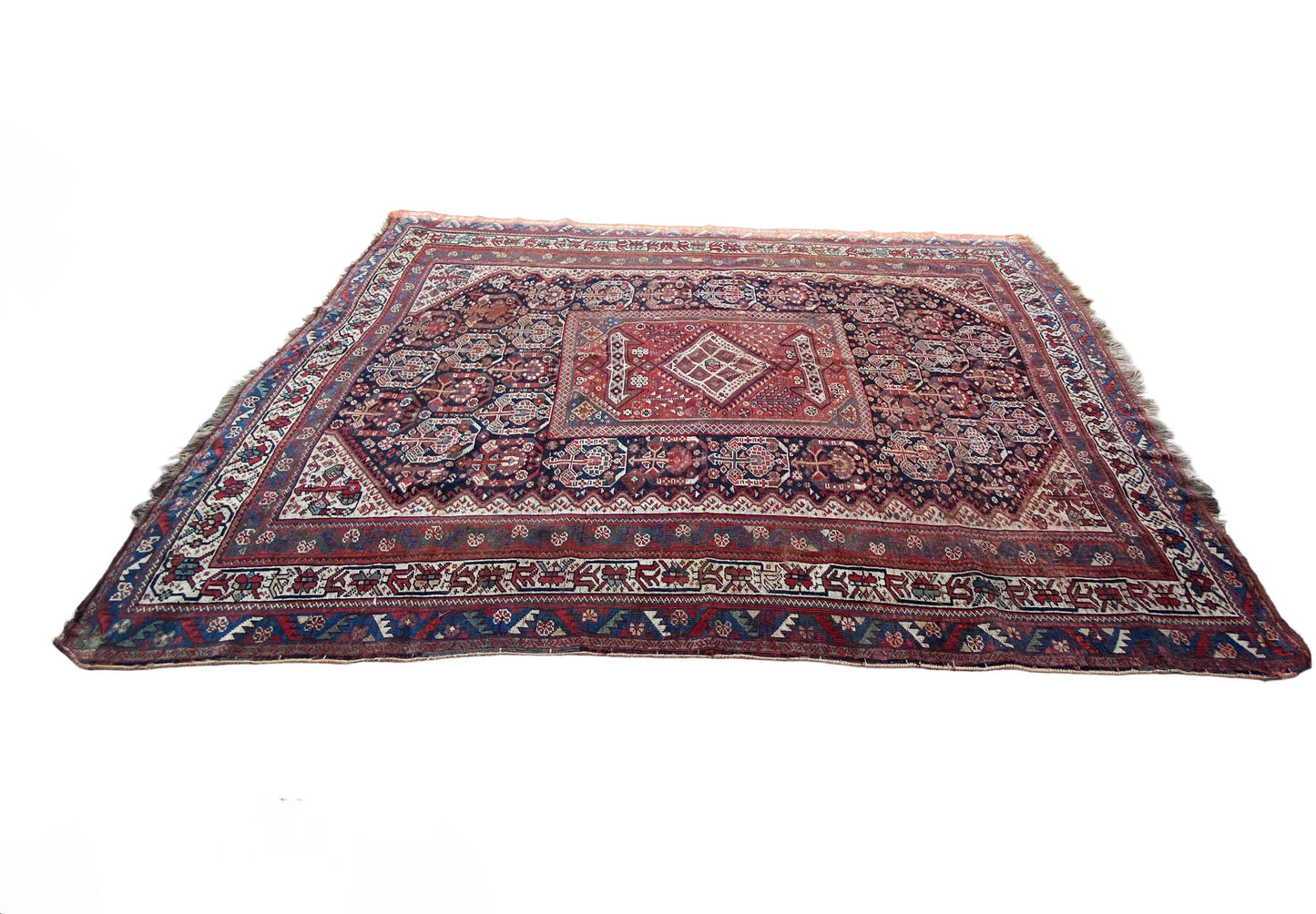 #7012 Antique Qashqai Kashkuli Rug with All Over Design, circa 1900