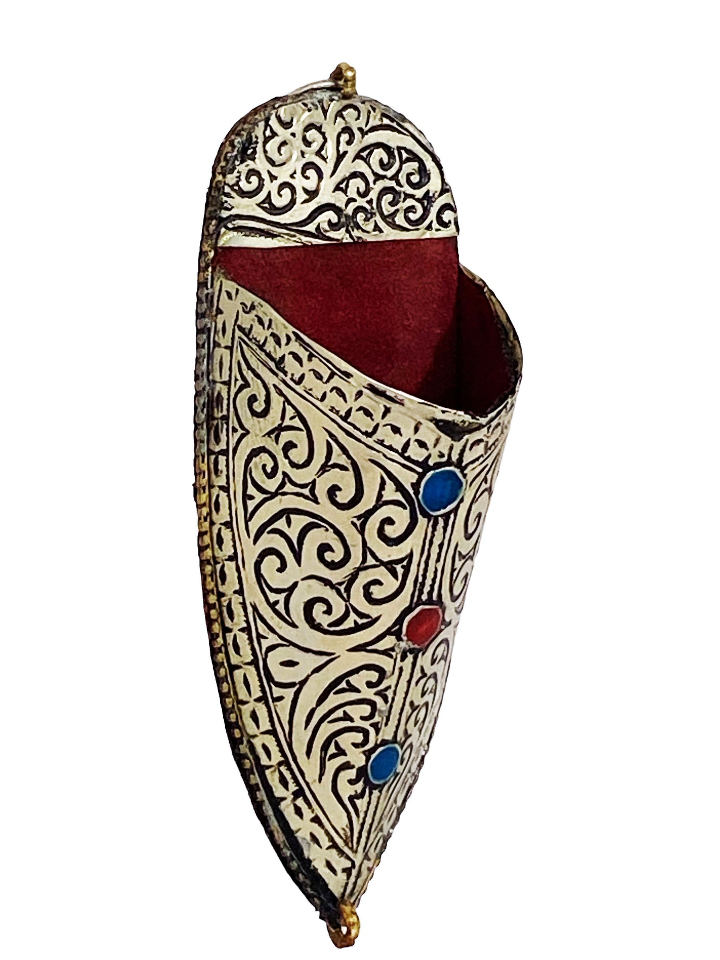 #5505 Moroccan Silver Plated Authentic moroccan Babouche Slipper Wall Hanging