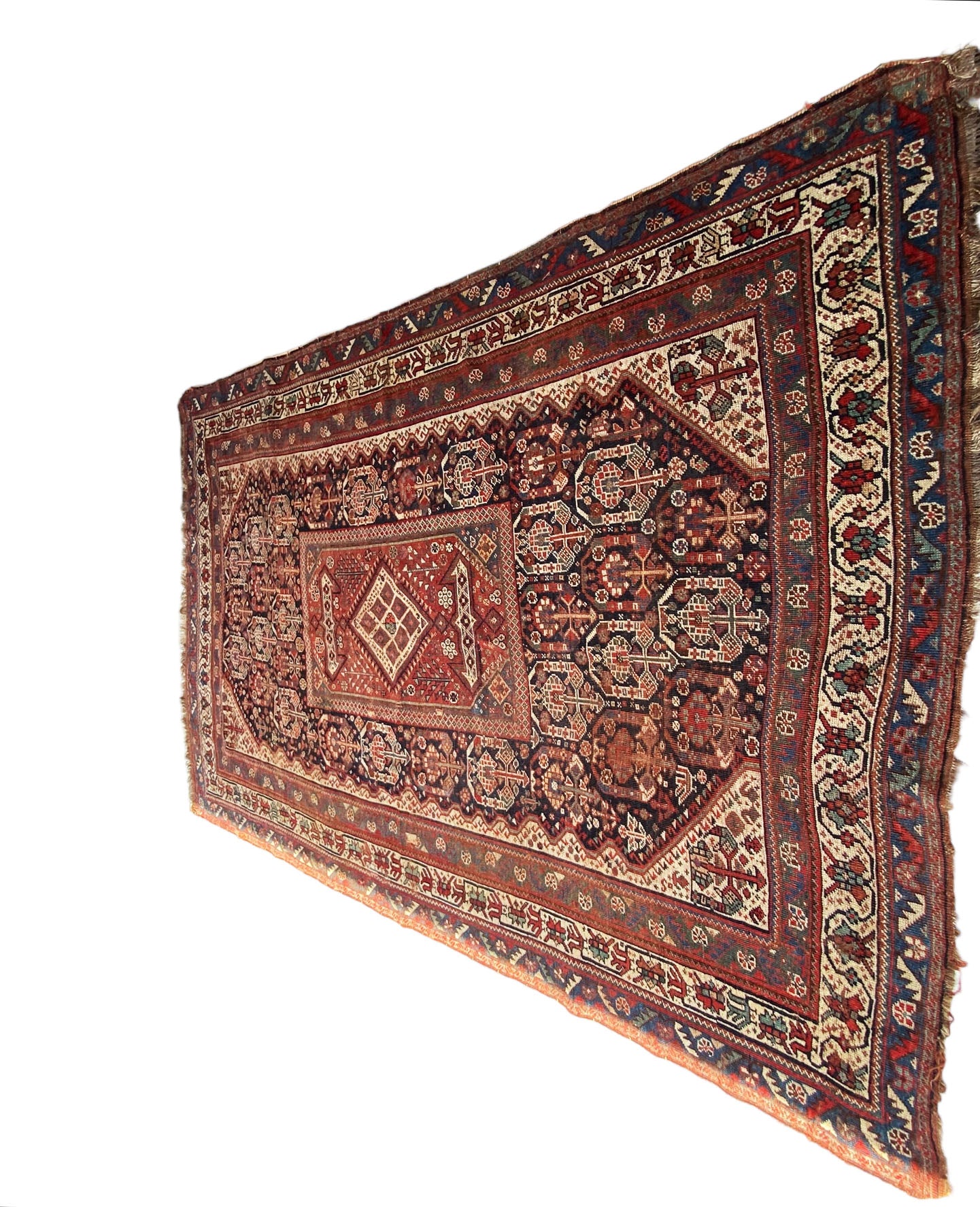 #7012 Antique Qashqai Kashkuli Rug with All Over Design, circa 1900