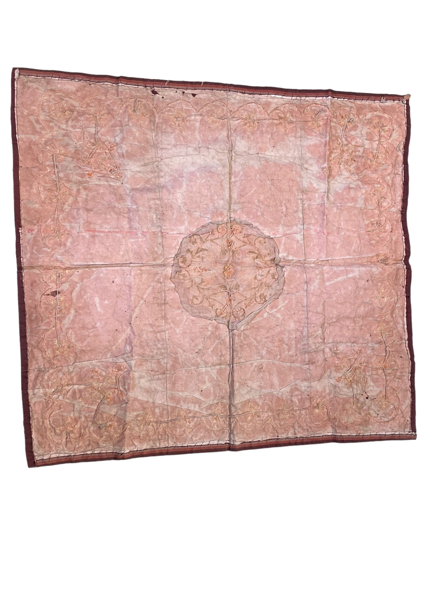 #5618 Antique European Altar Cover Cloth, Silver metallic treads