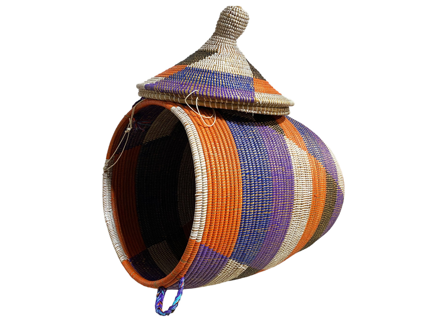 #5650 Lg Basket with Lid Senegal West Africa 36" H