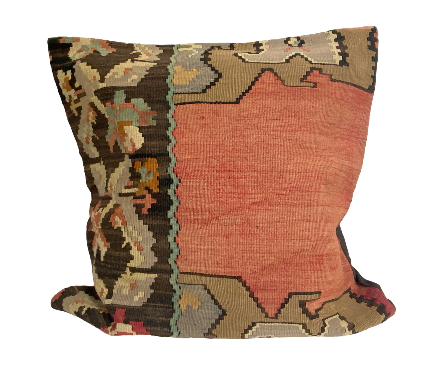#5773 Superb Custom Made Old Turkish Tribal Kilim Pillow Cover 24" by 24"
