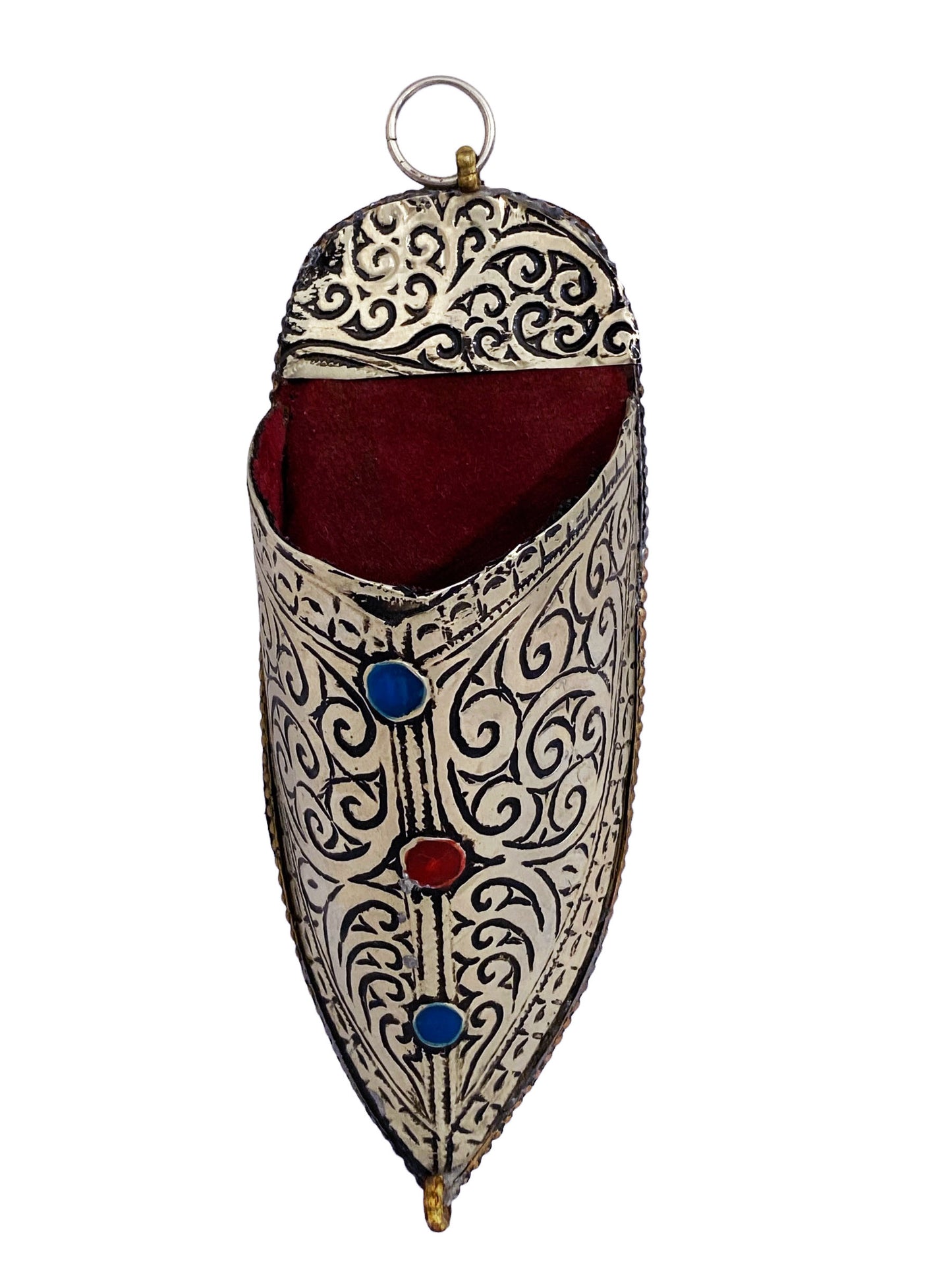 #5505 Moroccan Silver Plated Authentic moroccan Babouche Slipper Wall Hanging