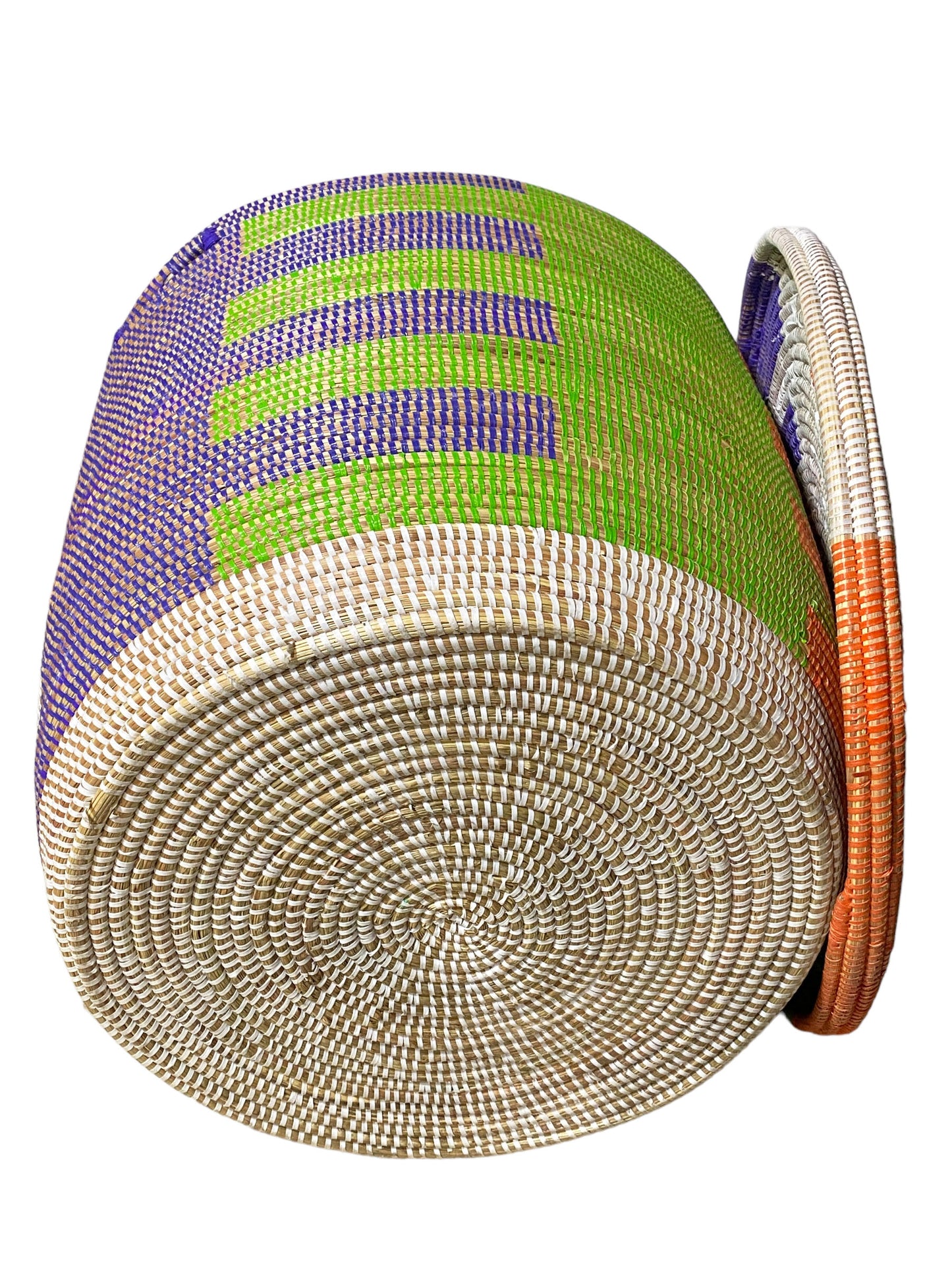 #5526 Lg Basket with Lid Senegal West Africa 17.5" H