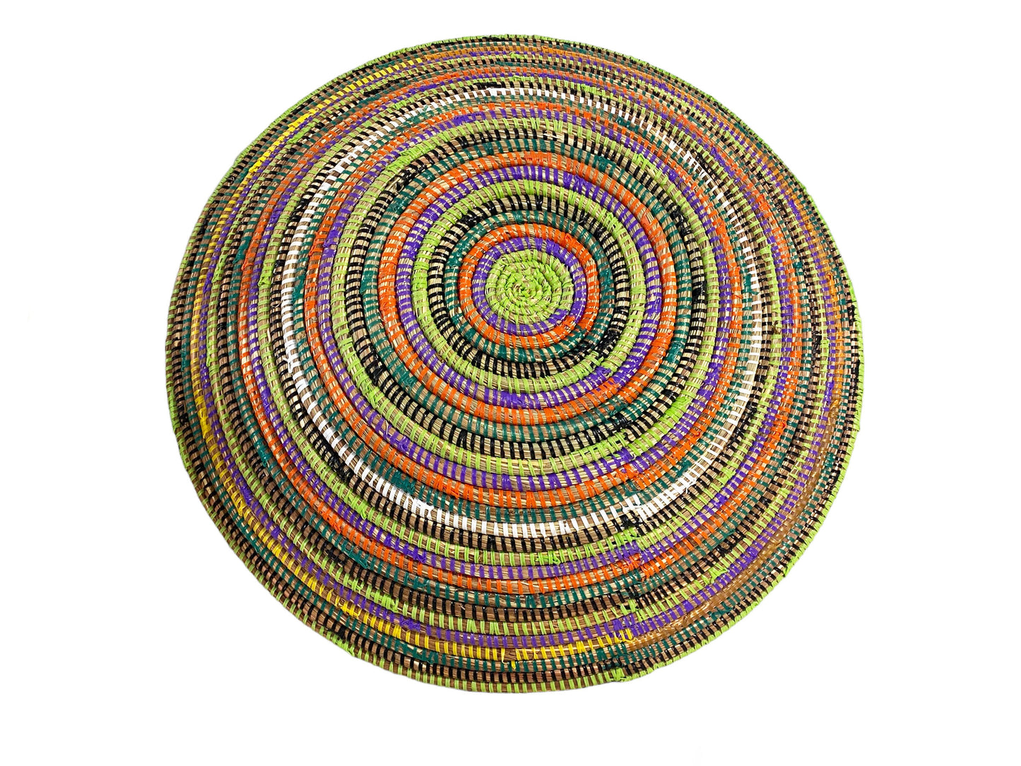 #5690 Large Handmade Woven Wolof Basket From Senegal 19.5" Diameter