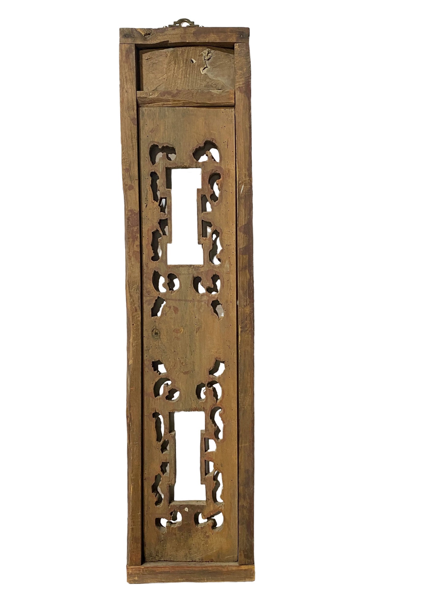 #5545 Antique Chinese Wooden Wall Hanging Panel 37" H