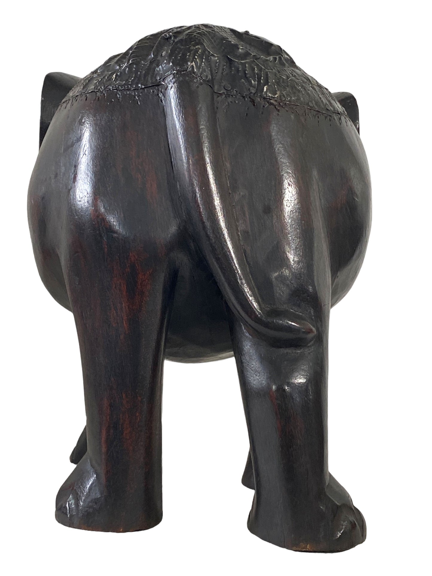 #5235/7044 Vintage Ashanti Elephant Wooden Sculpture Ghana 12.25" H